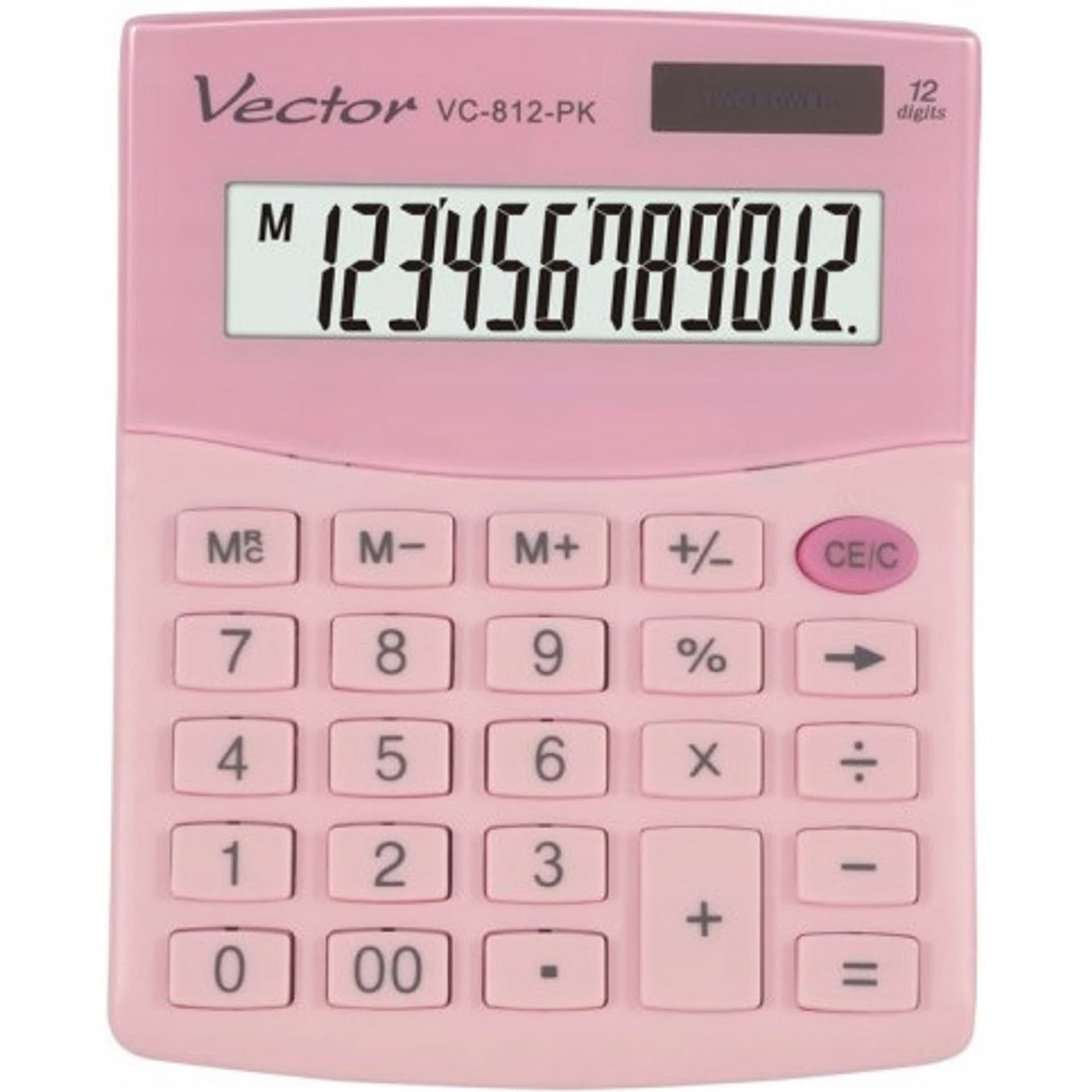 

Kalkulator VECTOR VC-812-PK 12p różowy pastelowy