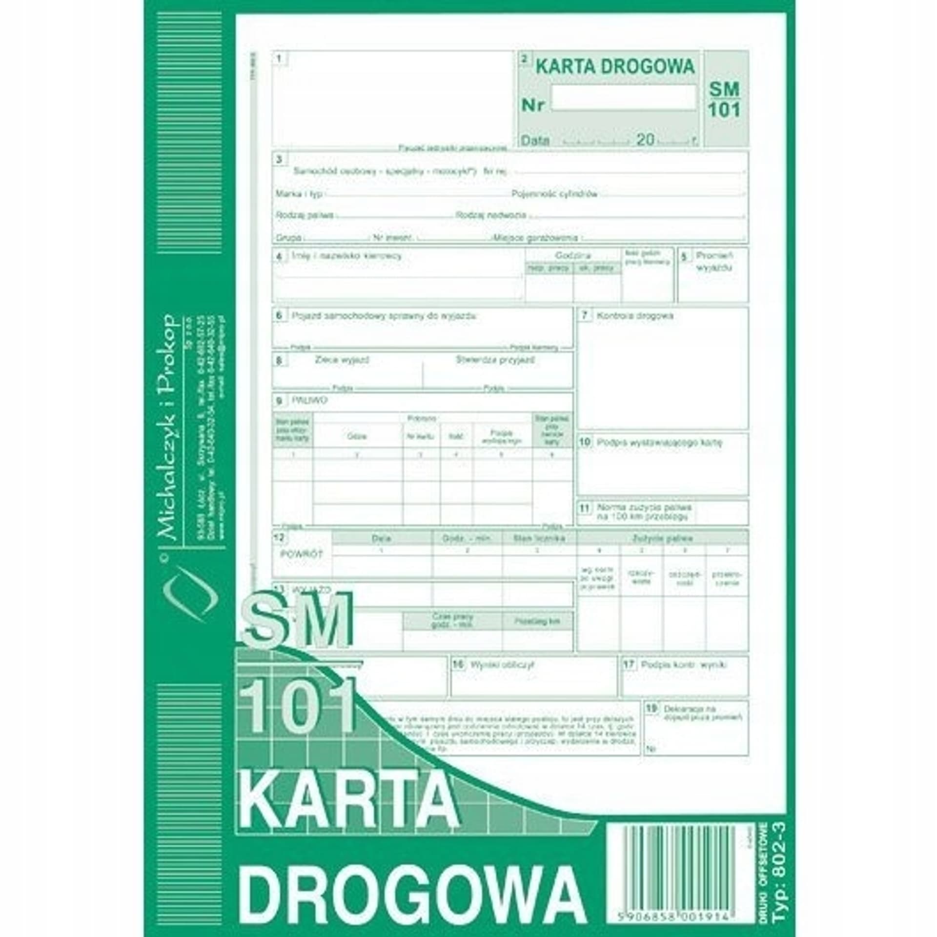 

802-3N Karta drogowa A5 80 kartek Michalczyk i Prokop