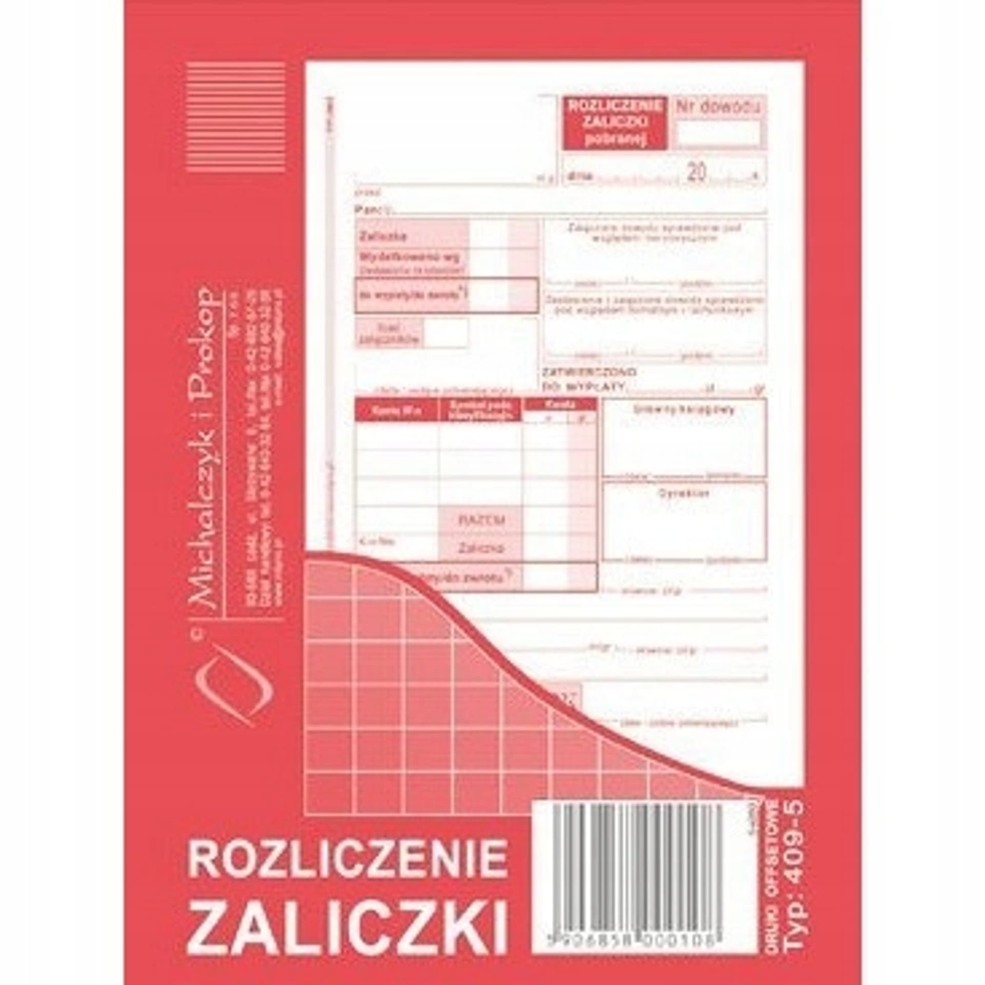 

409-5 Rozliczenie zaliczki A6 40 kartek Michalczyk i Prokop