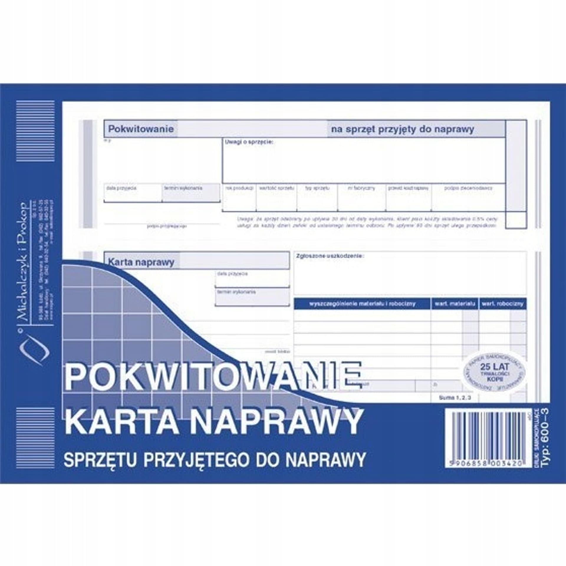 

600-3 Pokwit-karta napr.sprzet MICHALCZYK