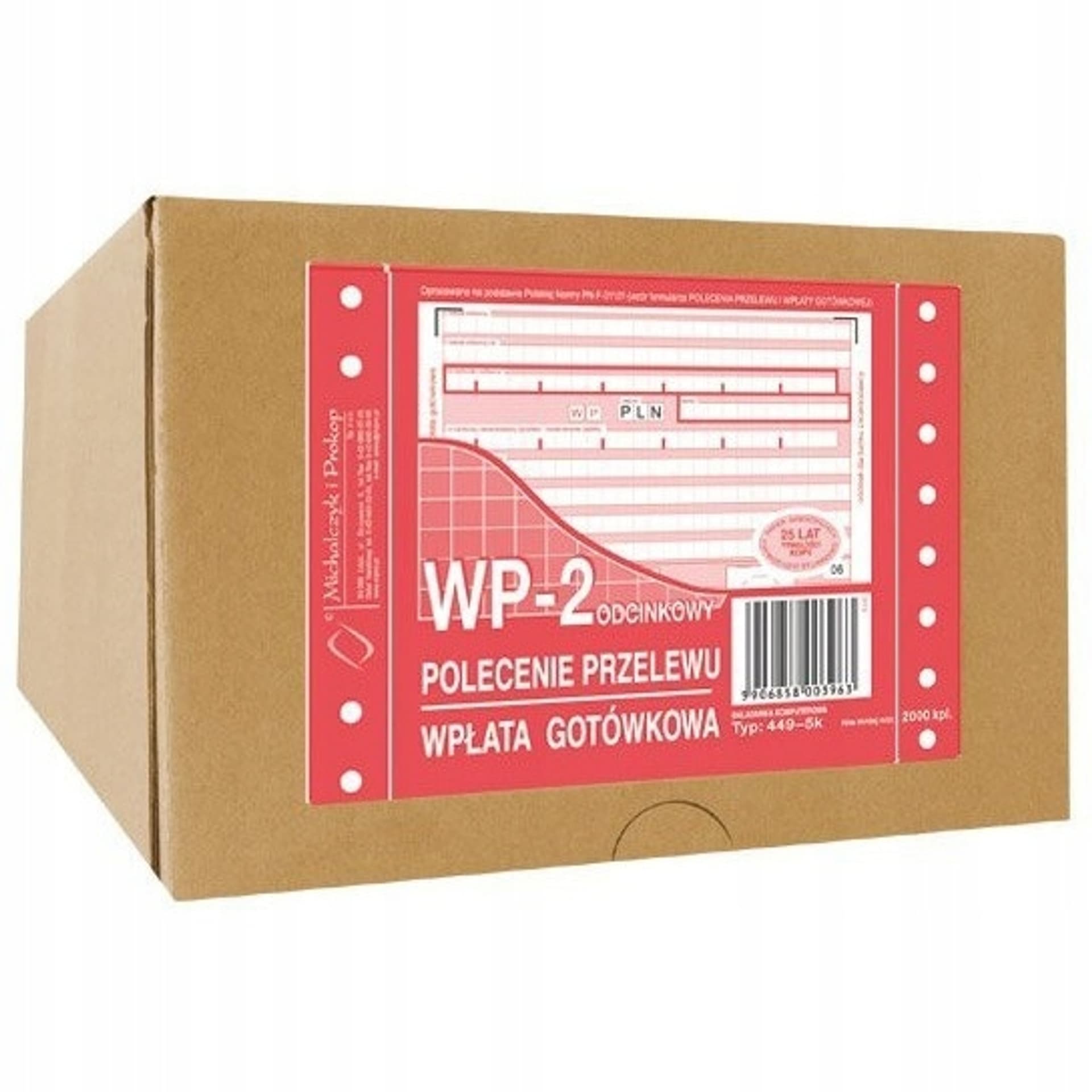 

449-5 Polecenie przelewu A6 wpłata gotówkowa 2 odcinkowe 2000sztuk Michalczy i Prokop