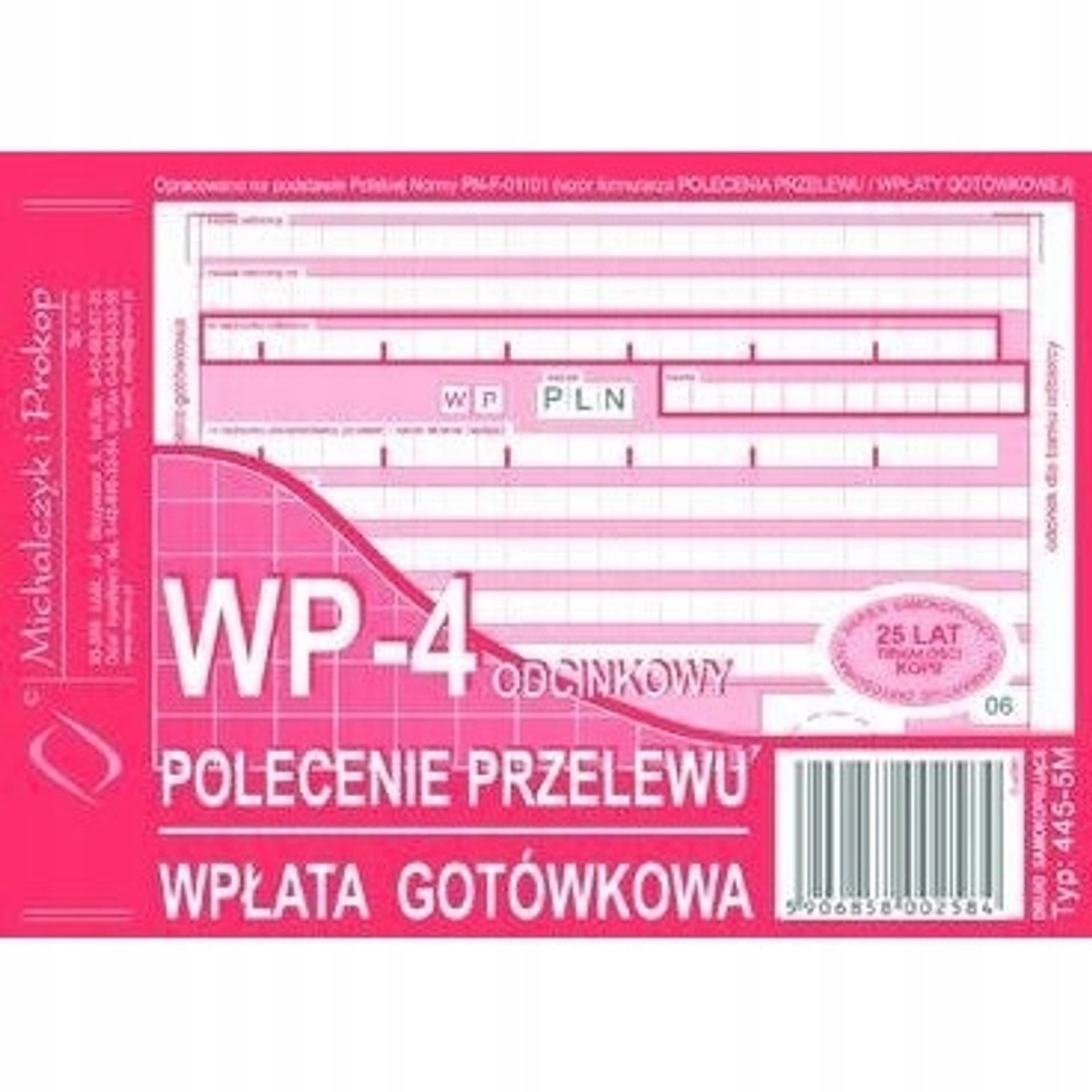 

445-5M Polecenie przelewu (1+3) A6 80kartek Michalczyk i Prokop, 1+3) a6 80kartek michalczyk i proko