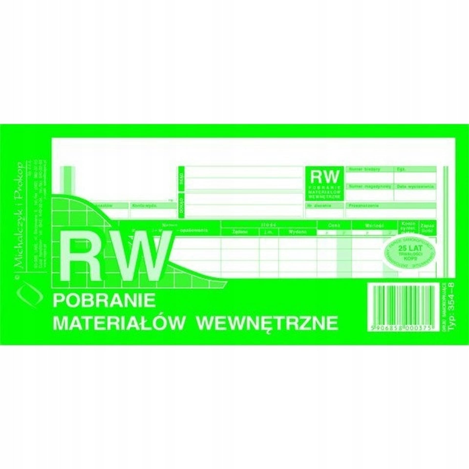 

354-8 RW pobranie materiałów wewnętrzne 1/3A4 80 kartek Michalczyk i Prokop