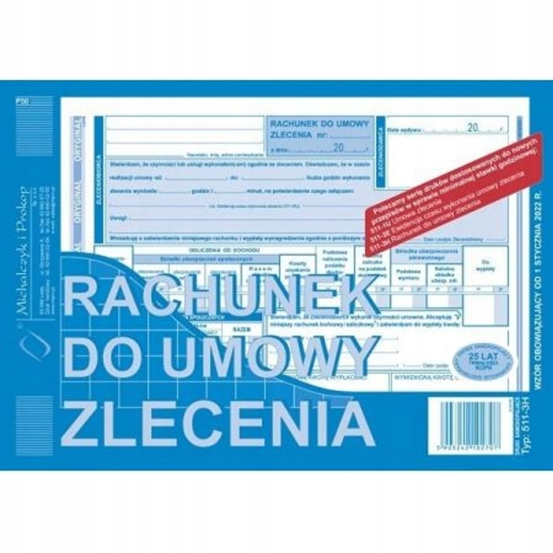

511-3H Rachunek do umowy zlecenia A5 Michalczyk i Prokop