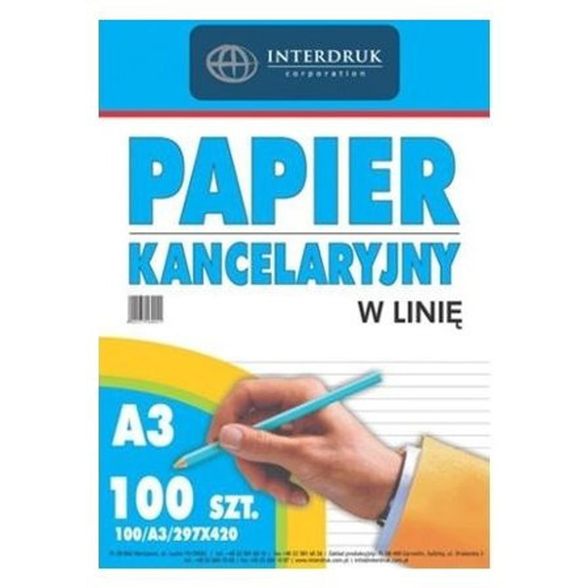 

Papier kancelar.A3 linia (100) INTERDRUK, 100) interdru