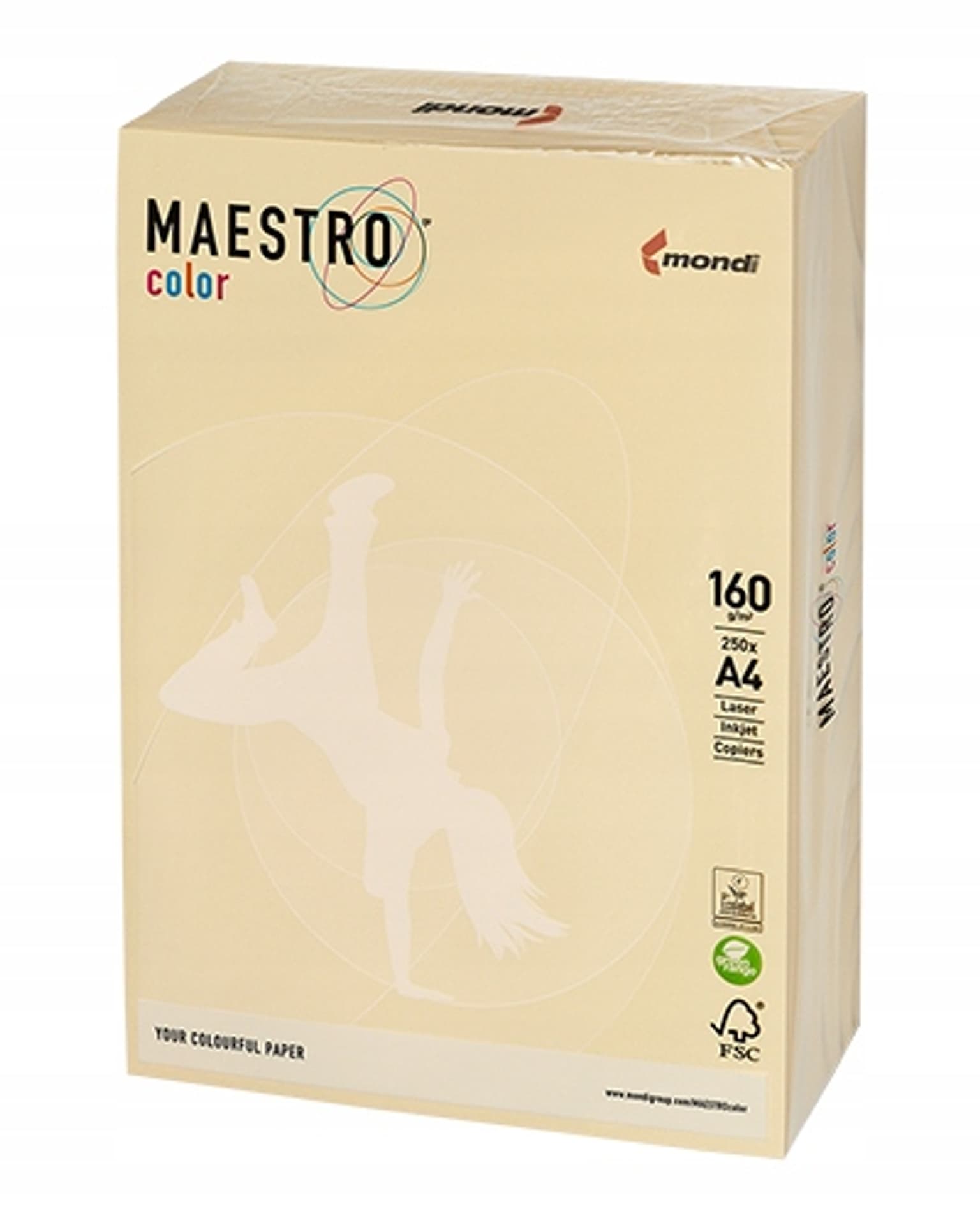 

Papier ksero A4 160g MAESTRO COLOR BE66 pastel kość słoniowa/wanilia (250ark)