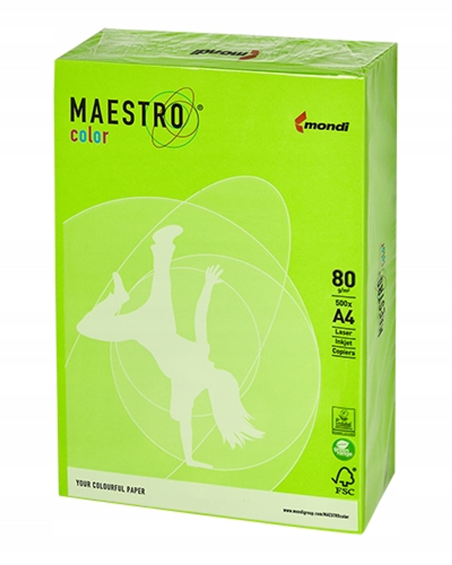 

Papier ksero A4 80g MAESTRO COLOR NEOGN neonowy odcień zielony