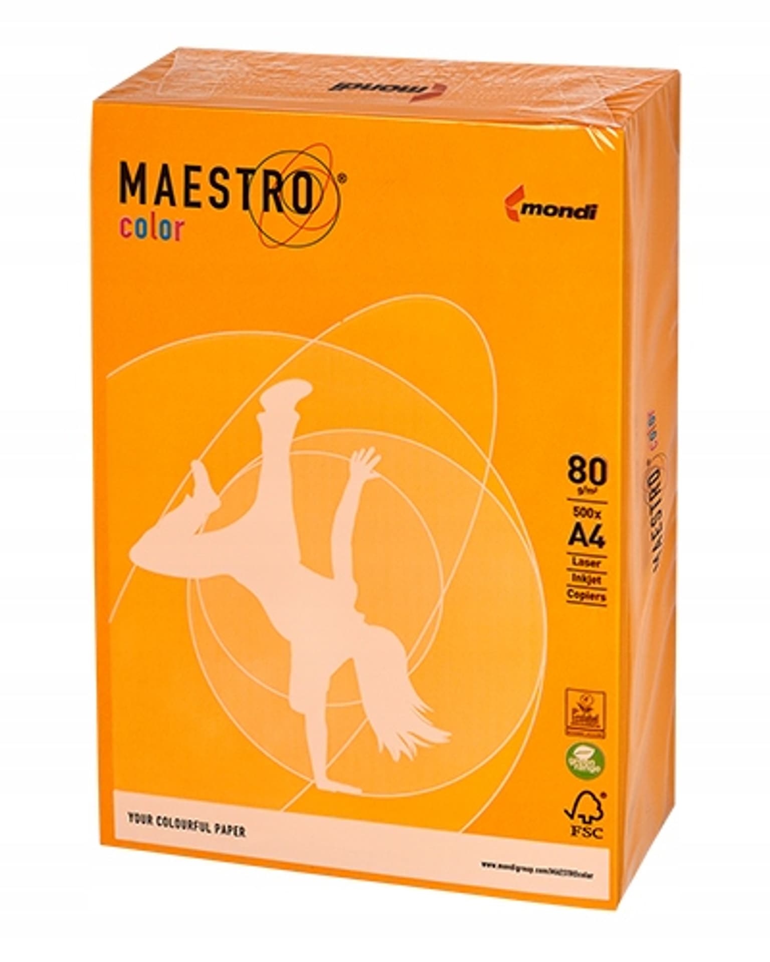 

Papier ksero A4 80g MAESTRO COLOR NEOOR neonowy odcień pomarańczowy