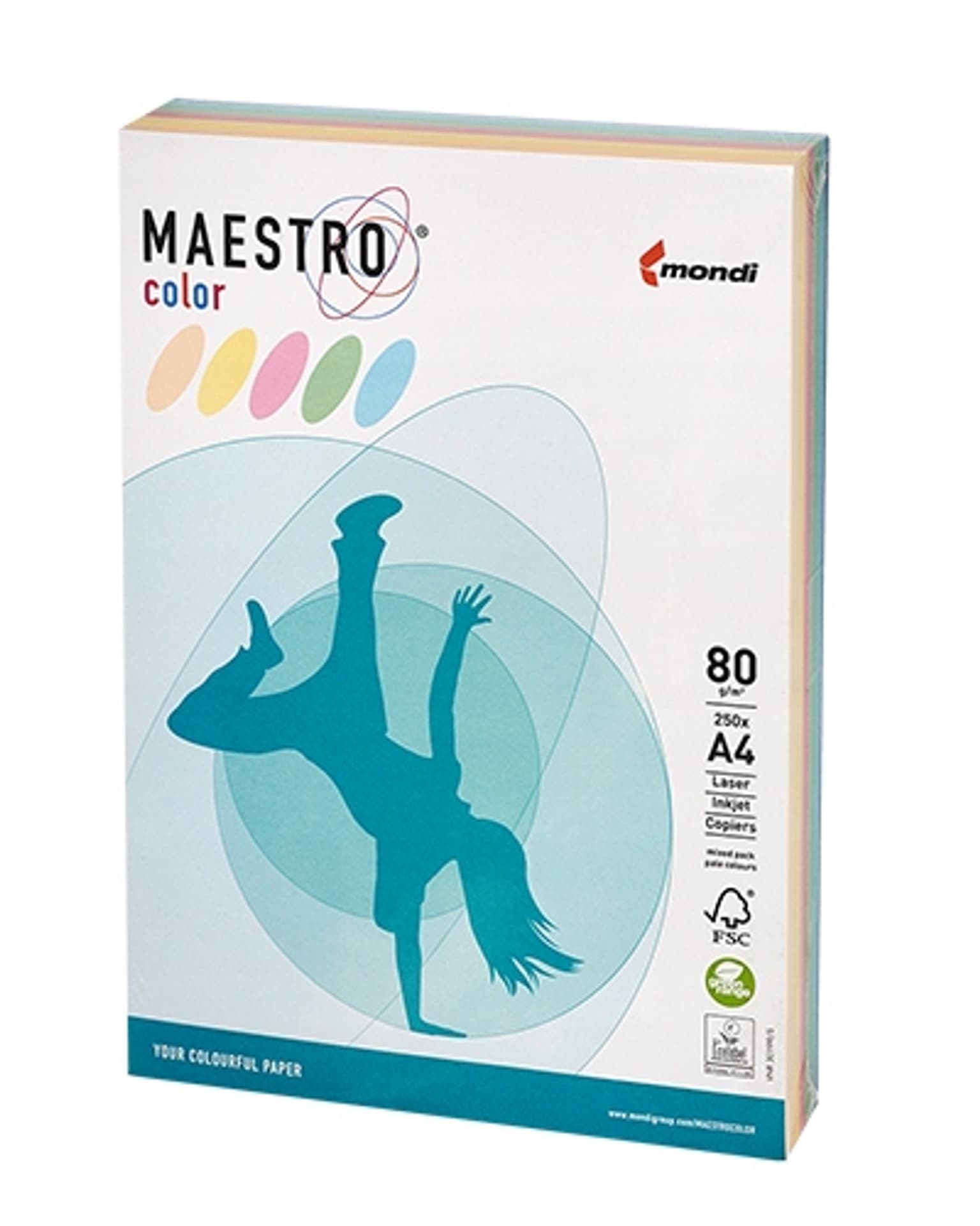 

Papier ksero A4 80g mix pastelowy 94137A80 MAESTRO COLOR 250a