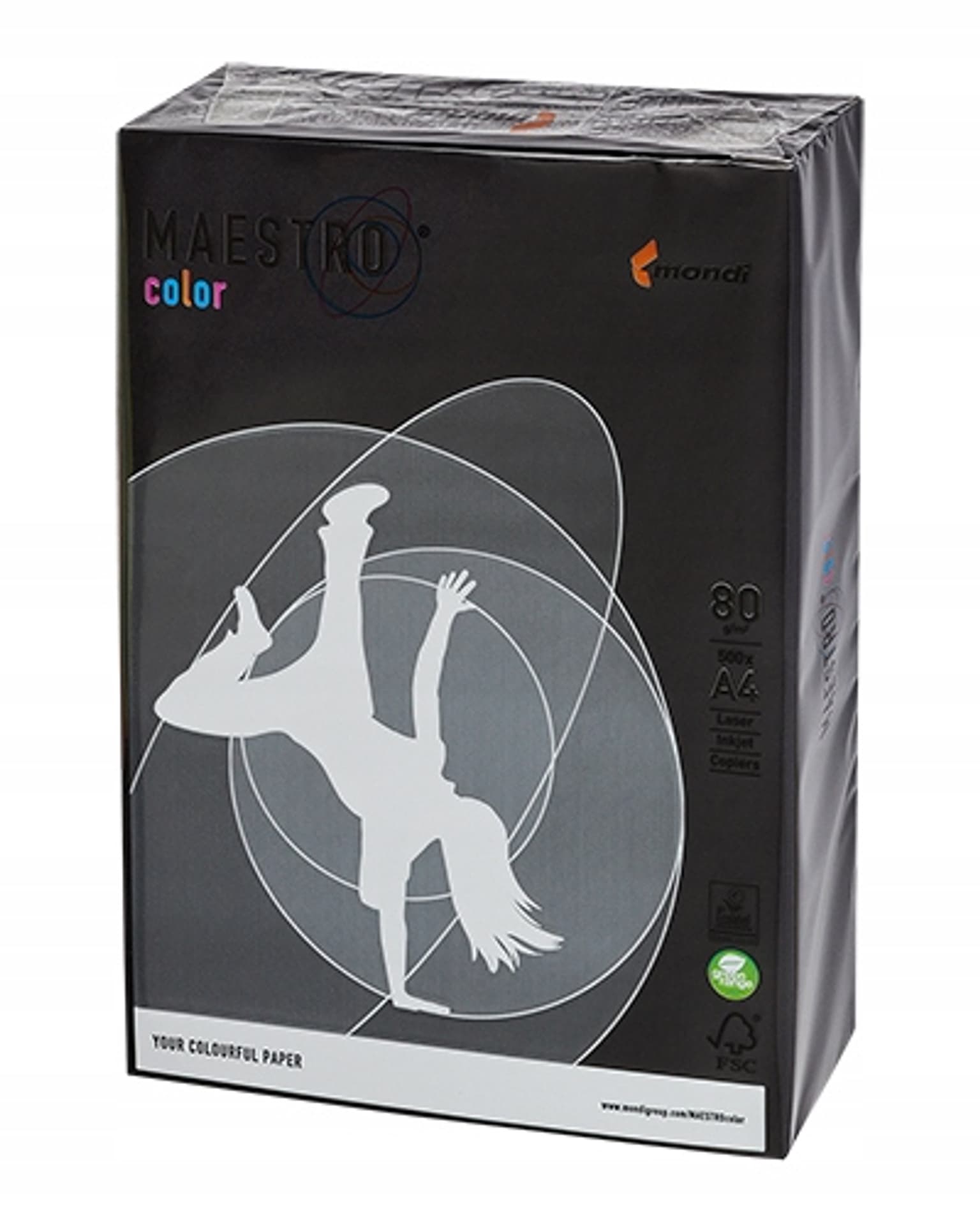 

Papier ksero A4 80g MAESTRO COLOR B100 intensywny czarny 500ark