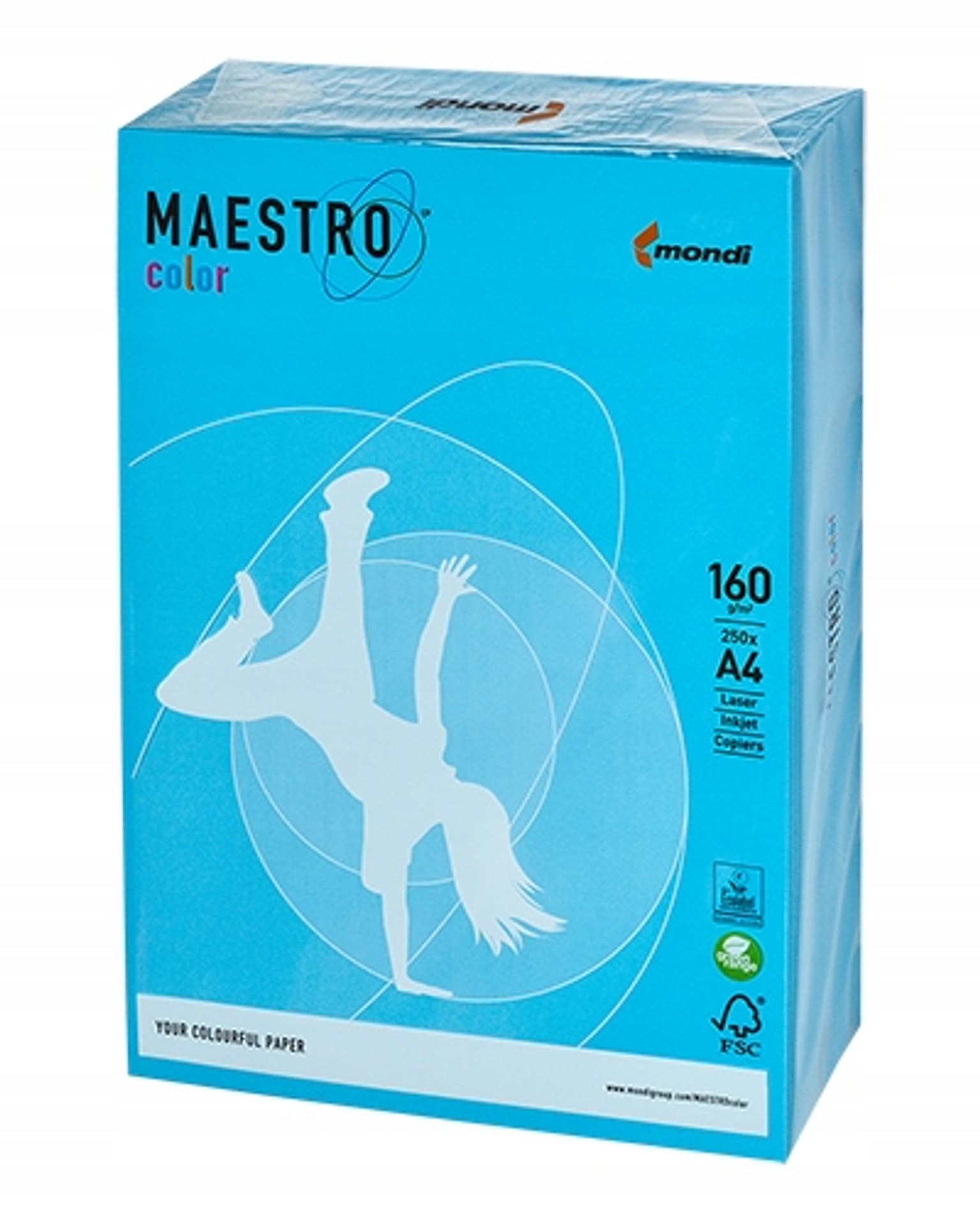 

Papier ksero A4 160g MAESTRO COLOR AB48 intensywny błękitny 250a