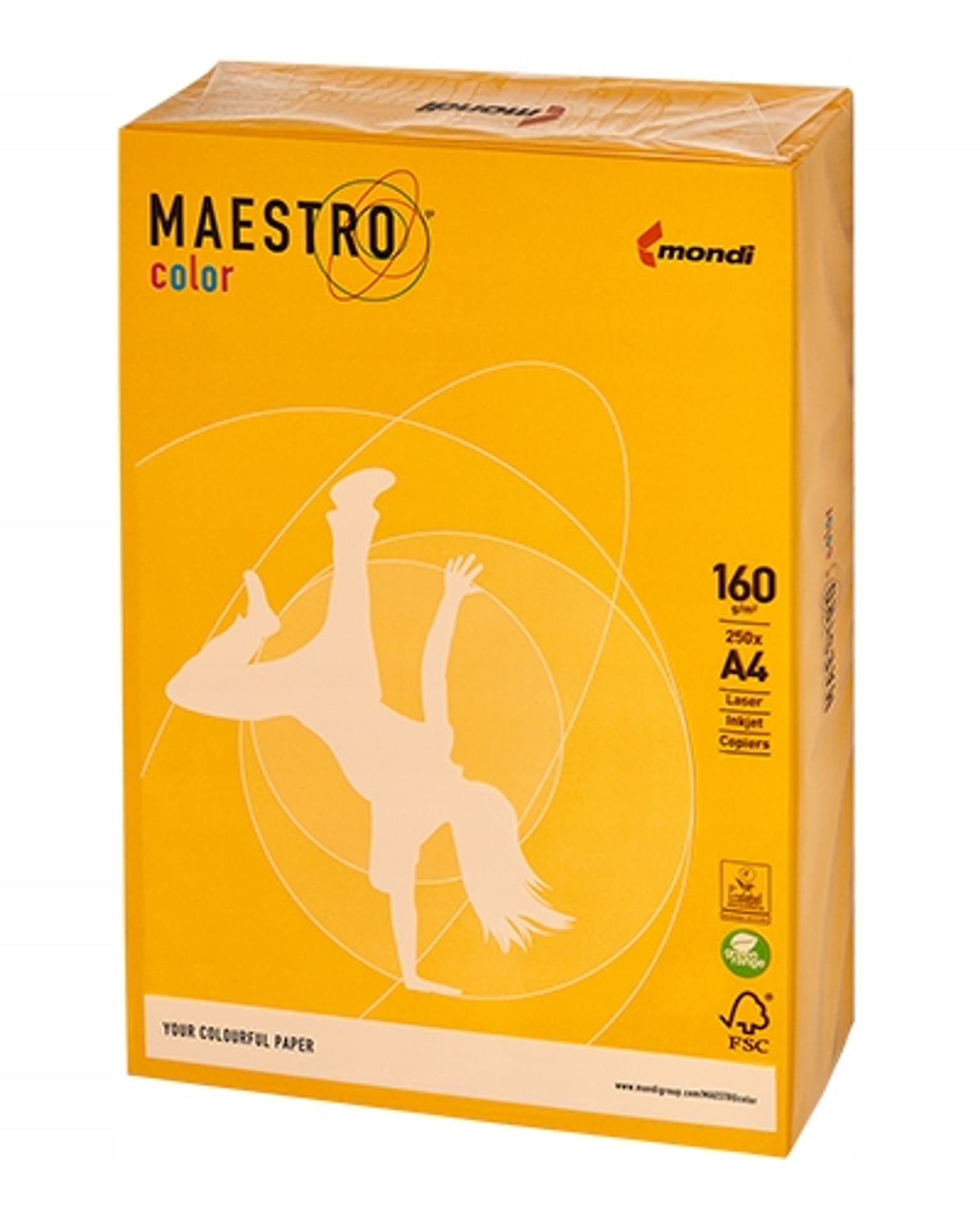 

Papier ksero A4 160g MAESTRO COLOR SY40 złotożółty 250ark