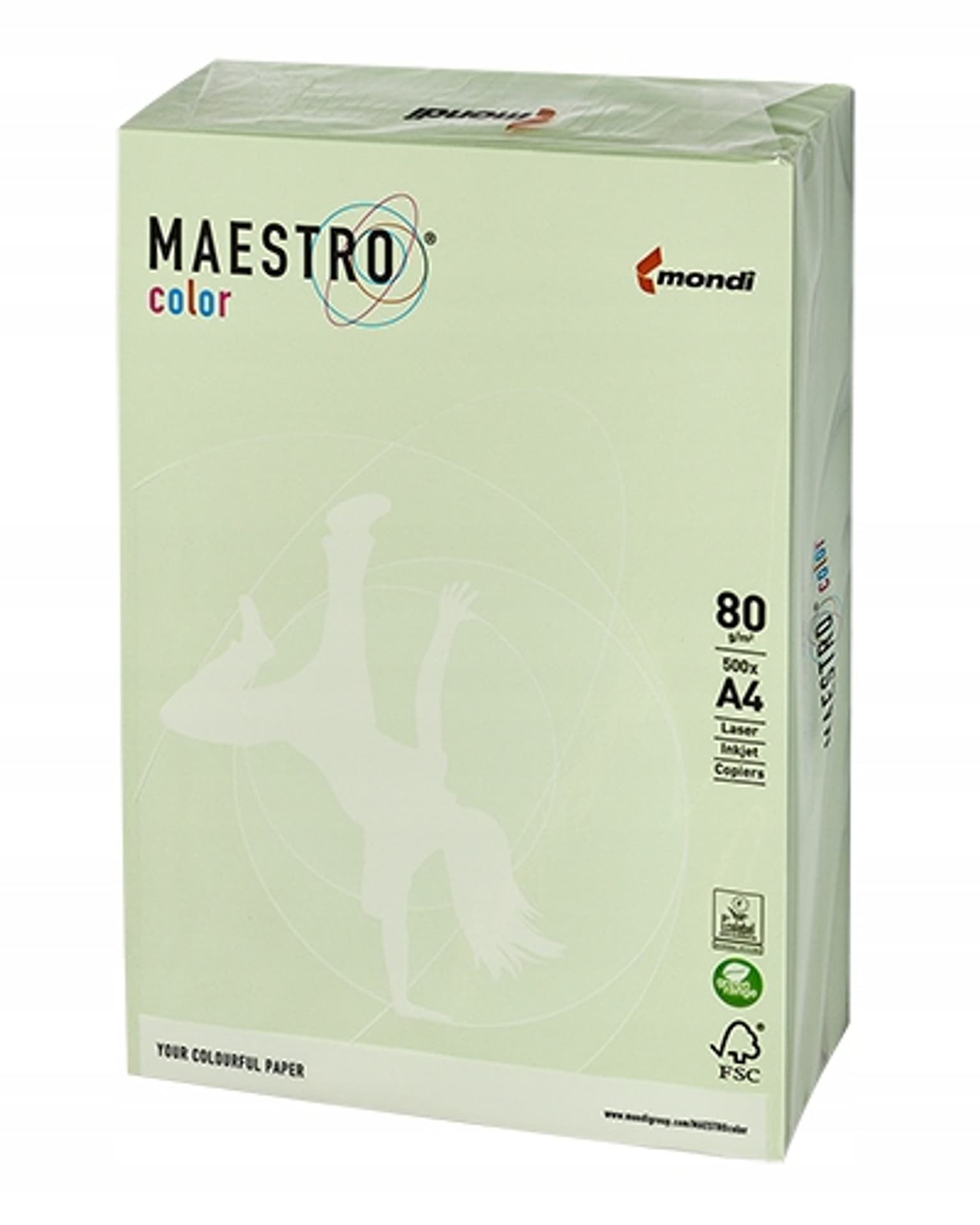 

Papier ksero A4 80g MAESTRO COLOR GN27 pastel jasna zieleń