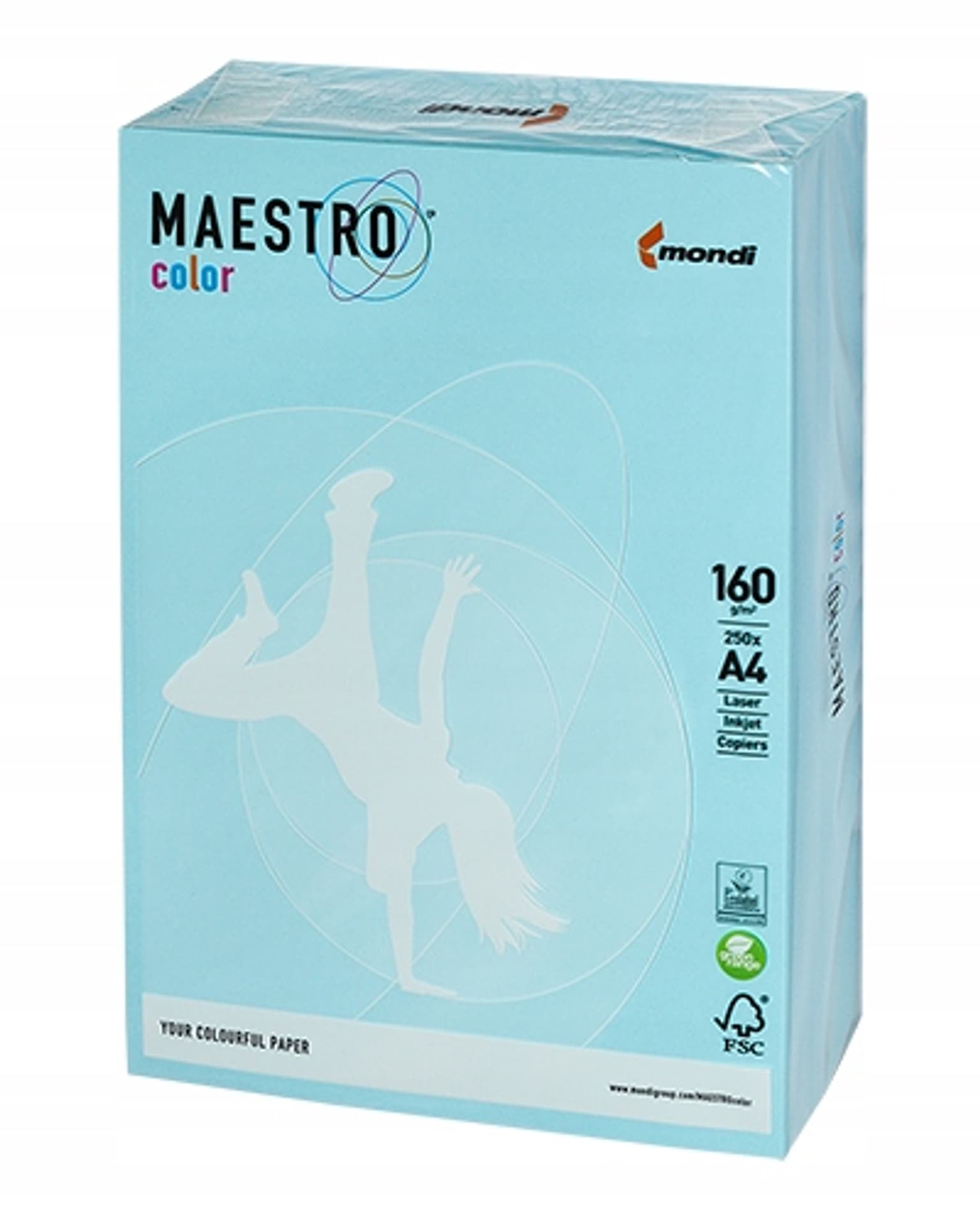 

Papier ksero A4 160g MAESTRO COLOR MB30 niebieski pastel