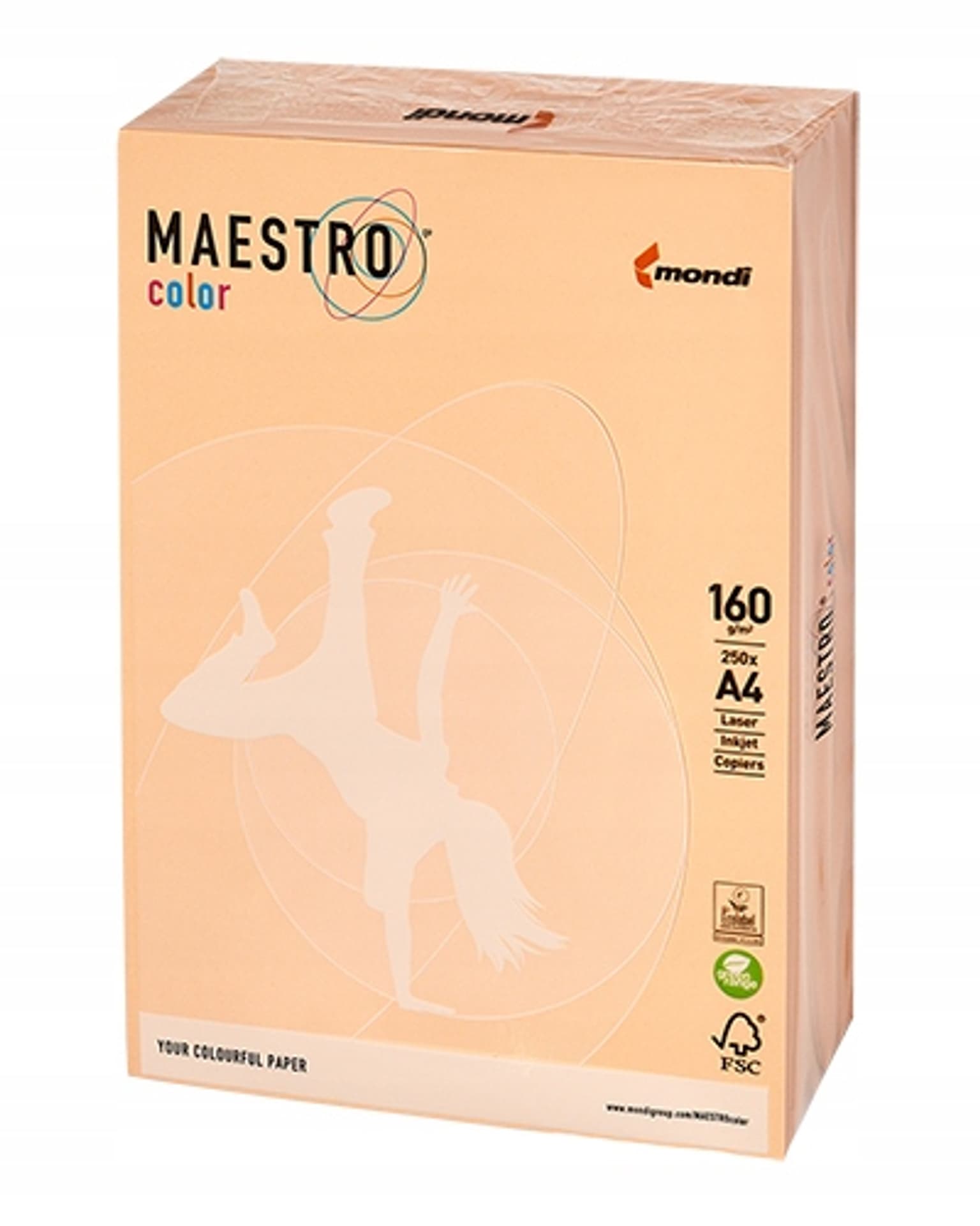 

Papier ksero A4 160g MAESTRO COLOR SA24 pastel łososiowy (250arkuszy)