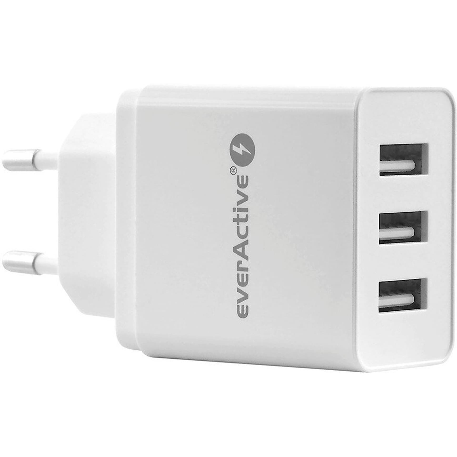 

Ładowarka sieciowa 230V EVERACTIVE SC-300 3xUSB 2,4A biała