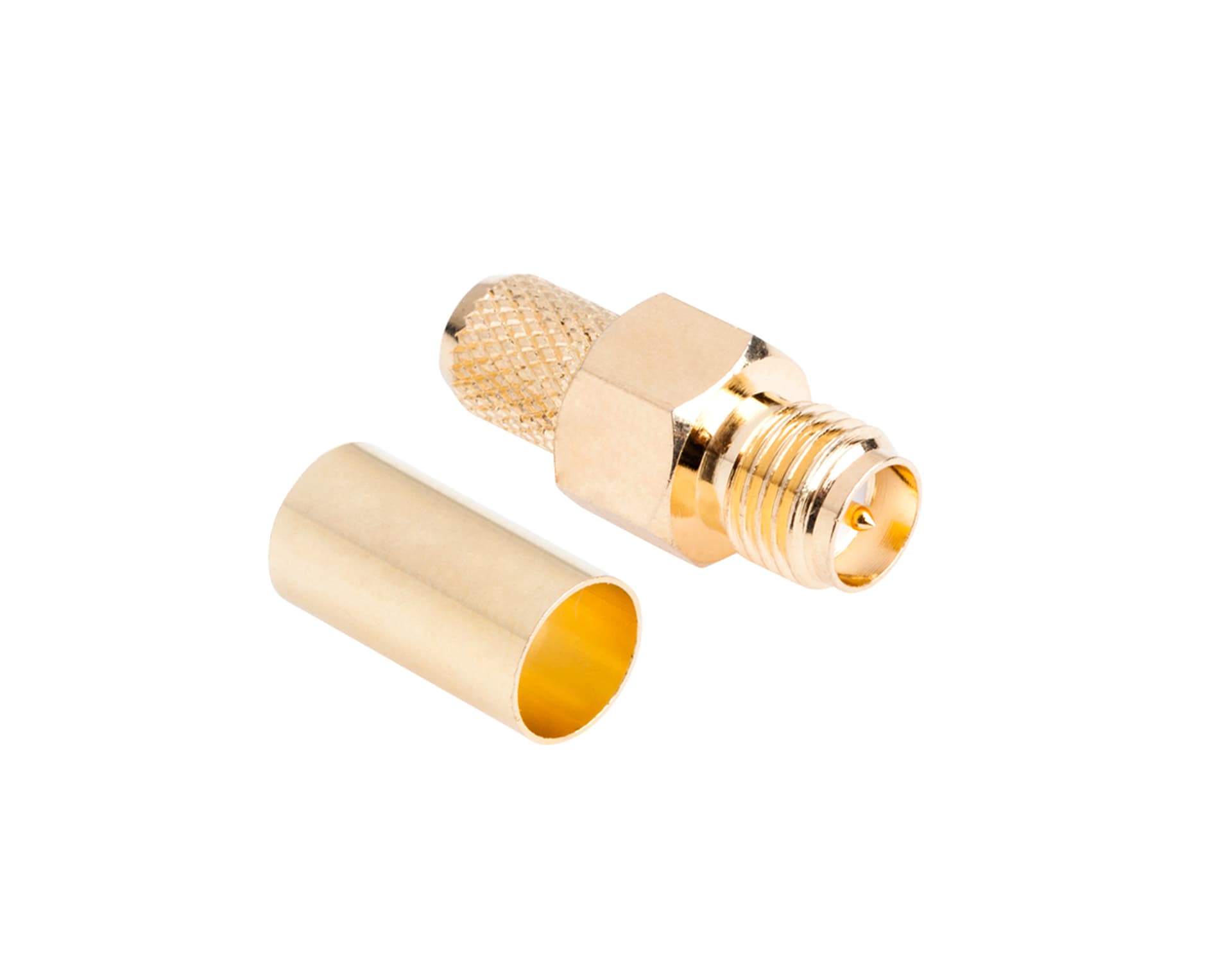 

WTY0601 Wtyk SMA-RP H155 (pin męski) zaciskany złoty, Pin męski) zaciskany złot