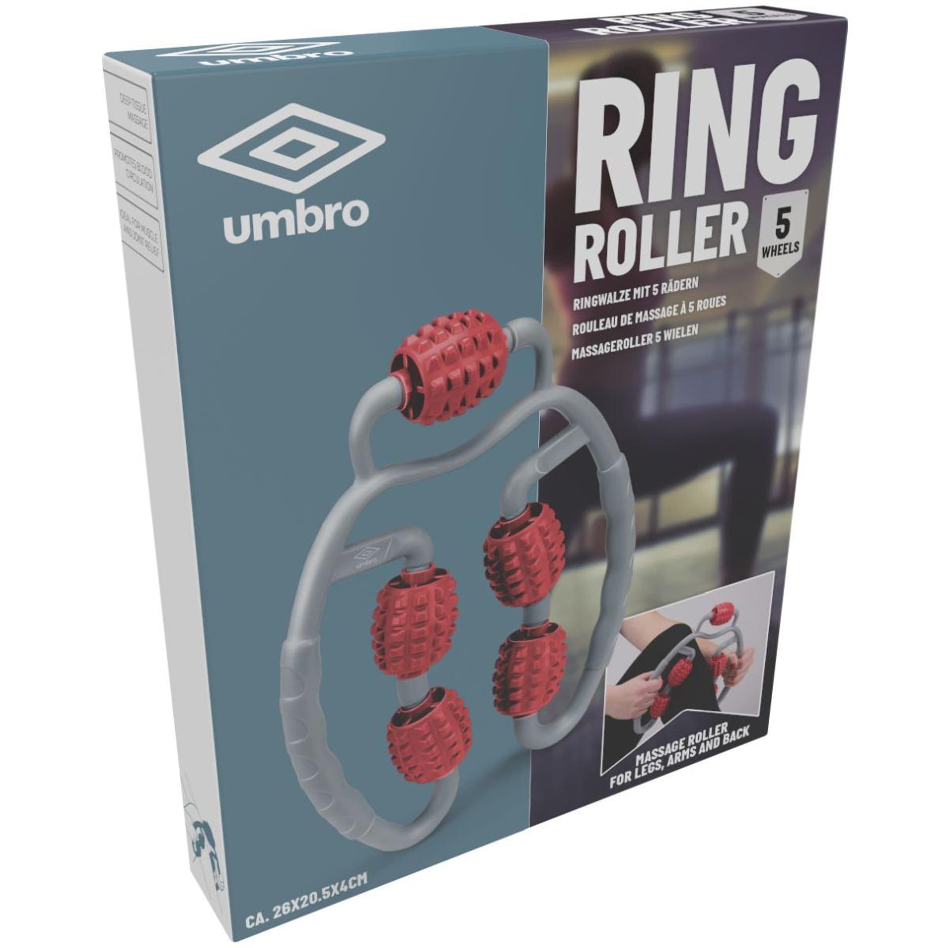 

WAŁEK ROLLER FITNESS 5 ROLEK UMBRO CZERWONY