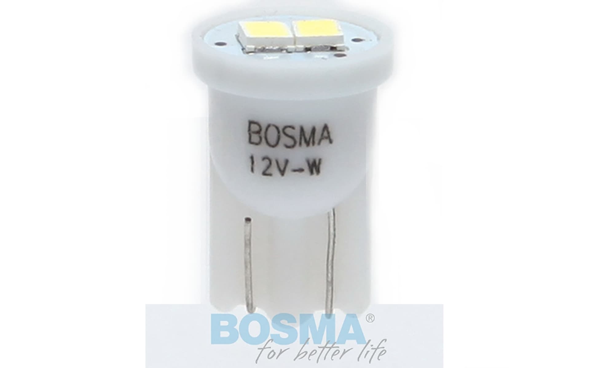

Żarówka BOSMA 12V 2*LED SMD3528 T10 WHITE BLISTER