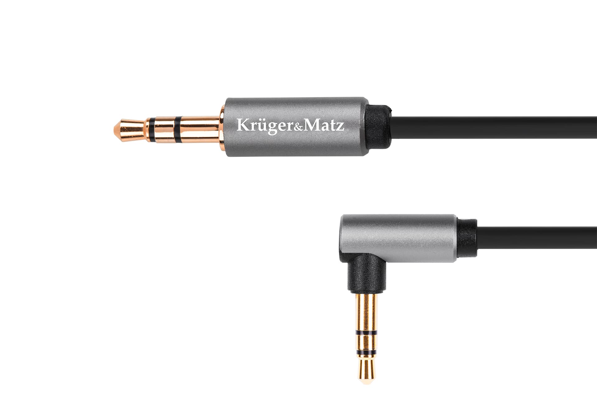 

KM1232 Kabel jack 3.5 wtyk stereo - 3.5 wtyk kątowy stereo 1m Kruger&Matz Basic