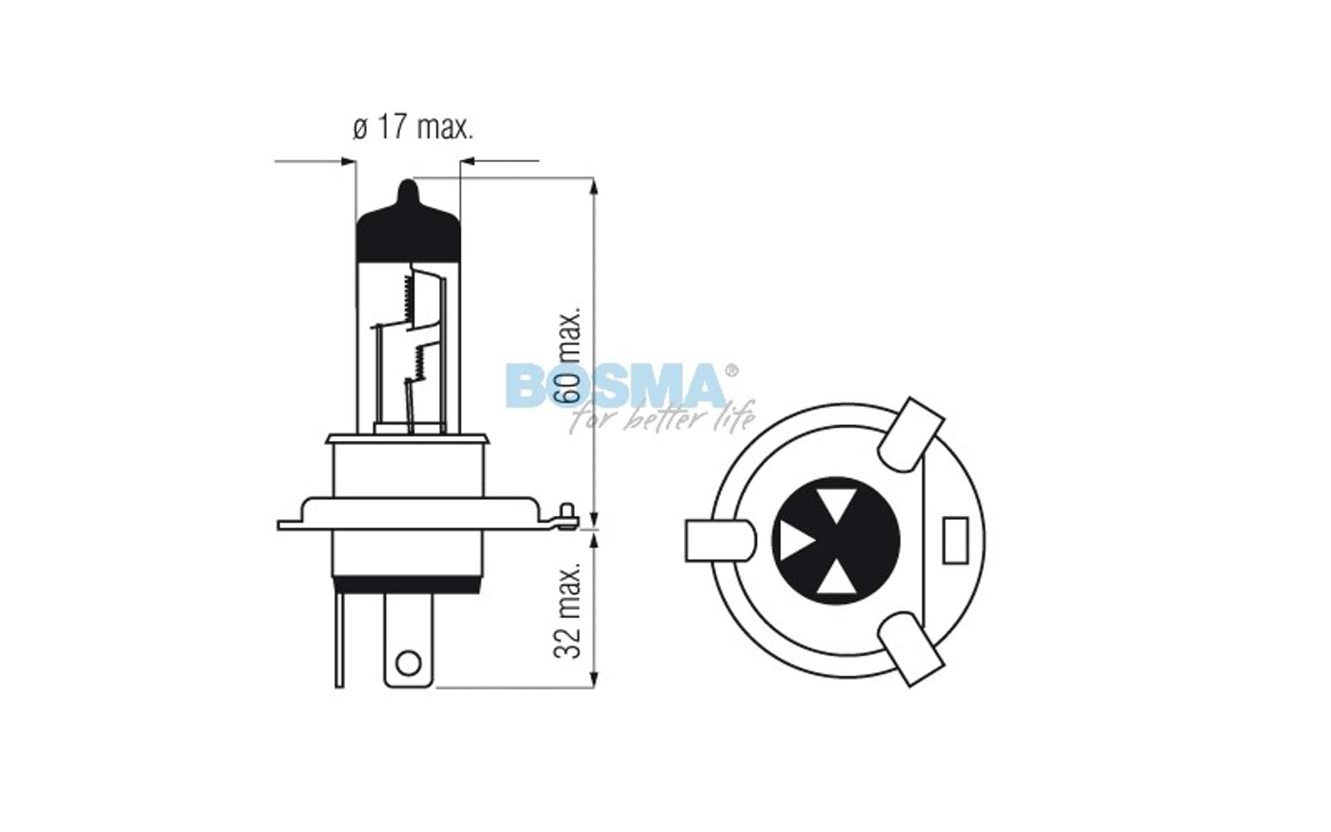 

Żarówka BOSMA 12V 35/35W PX43t HS1