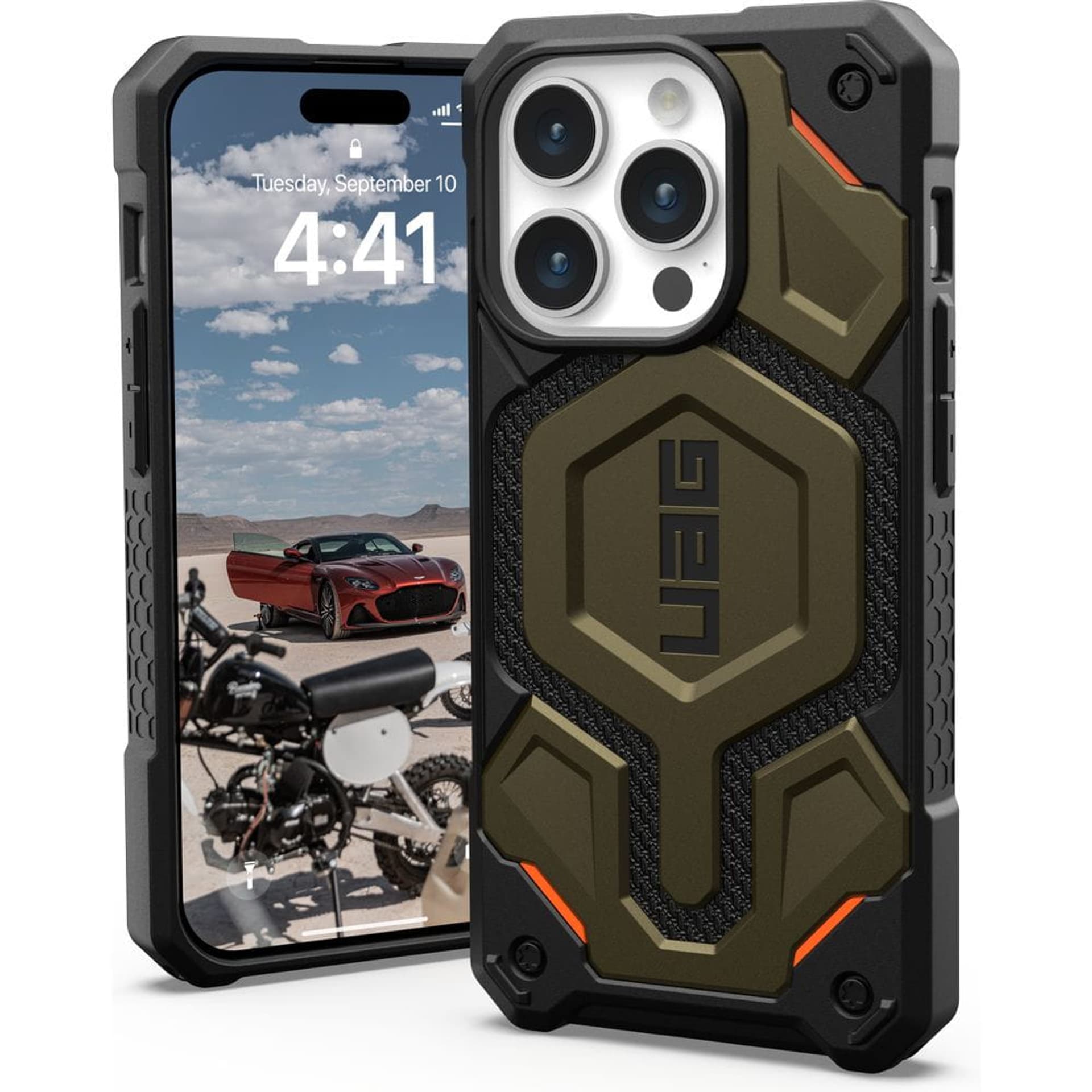

UAG Monarch Pro - obudowa ochronna do iPhone 15 Pro kompatybilna z MagSafe (kevlar element green)