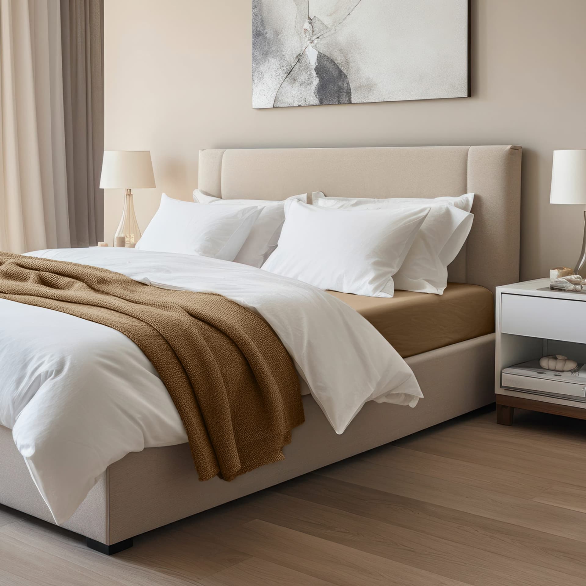 

Prześcieradło jersey elastan z gumką 54 BRAUN/BRĄZ/180x200x30