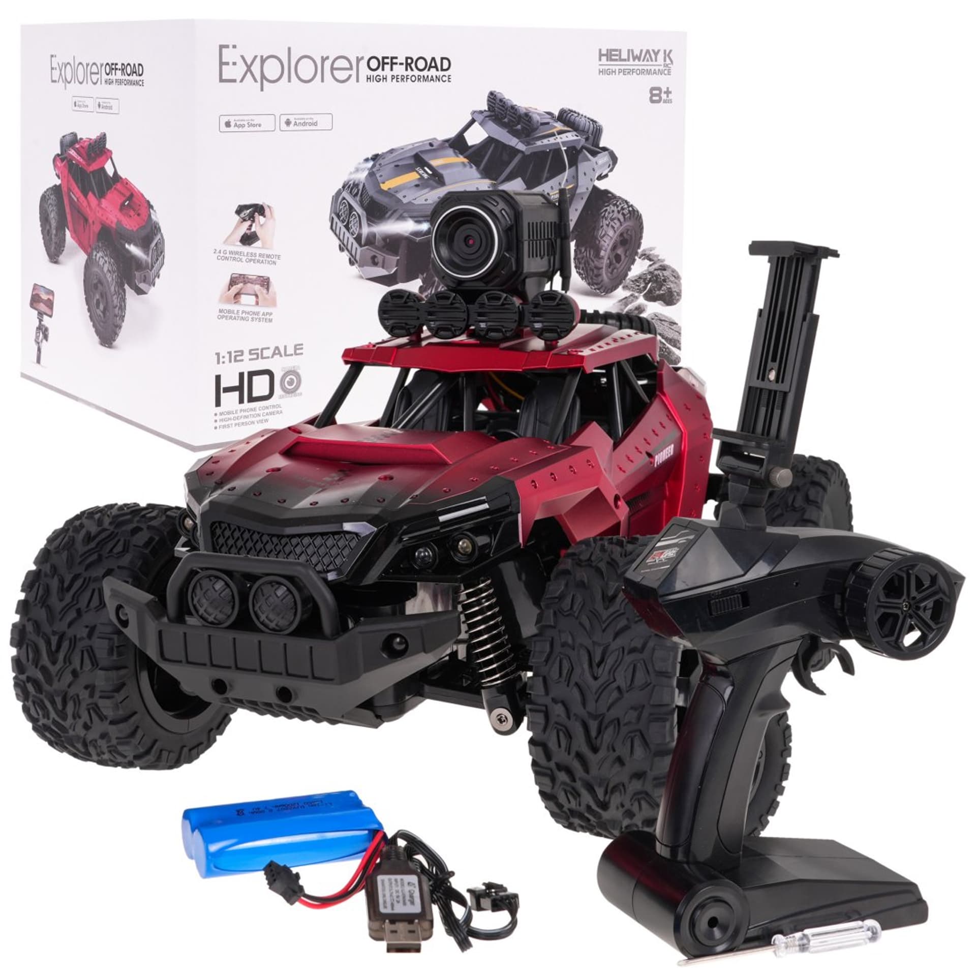 

MEGA Crawler PIONEER Z Kamerą Czerwony