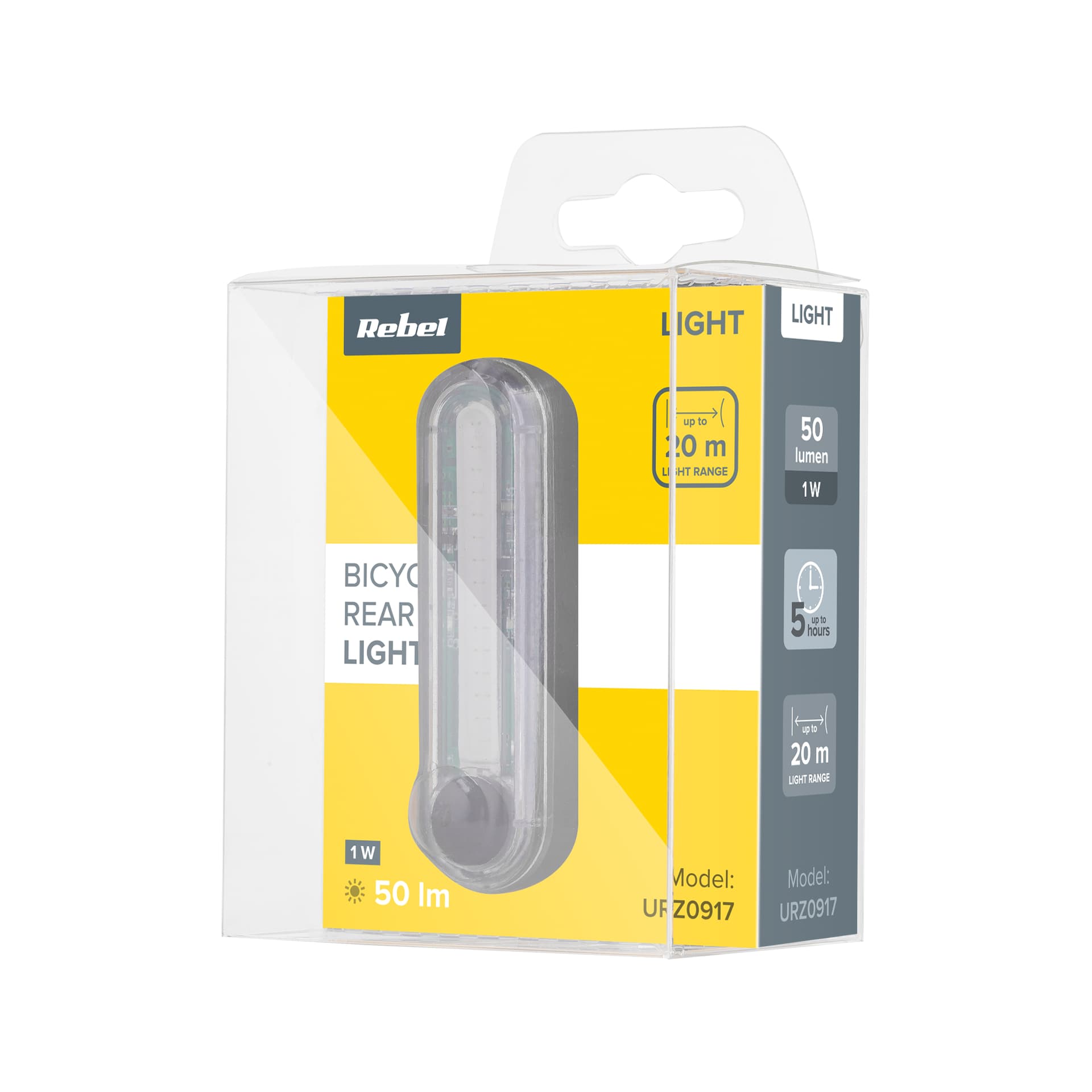 

Lampa rowerowa tylna COB z kablem USB