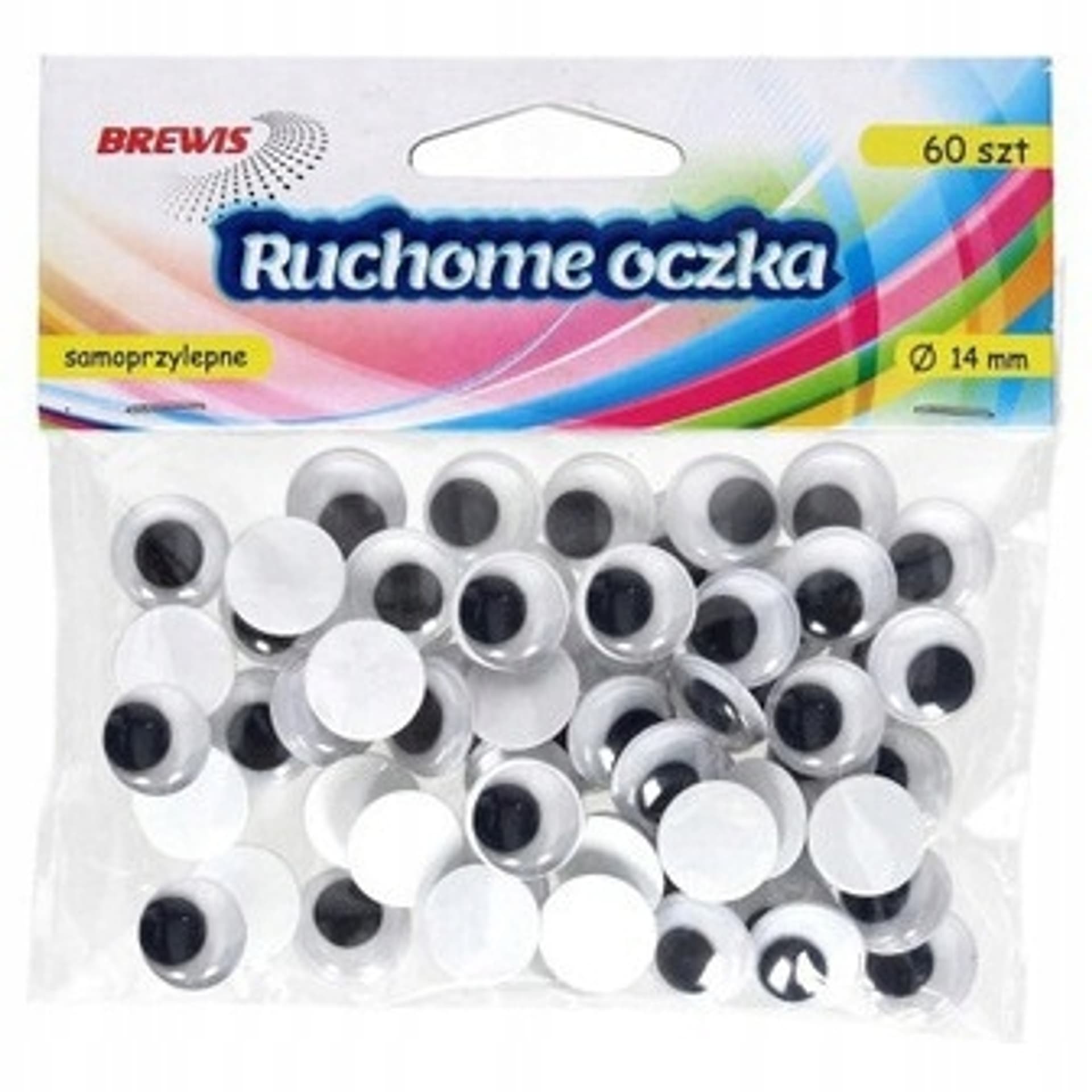 

Oczka ruchome 14mm samoprzylepne (60szt.) RO09 Brewis, 60szt.) ro09 brewi