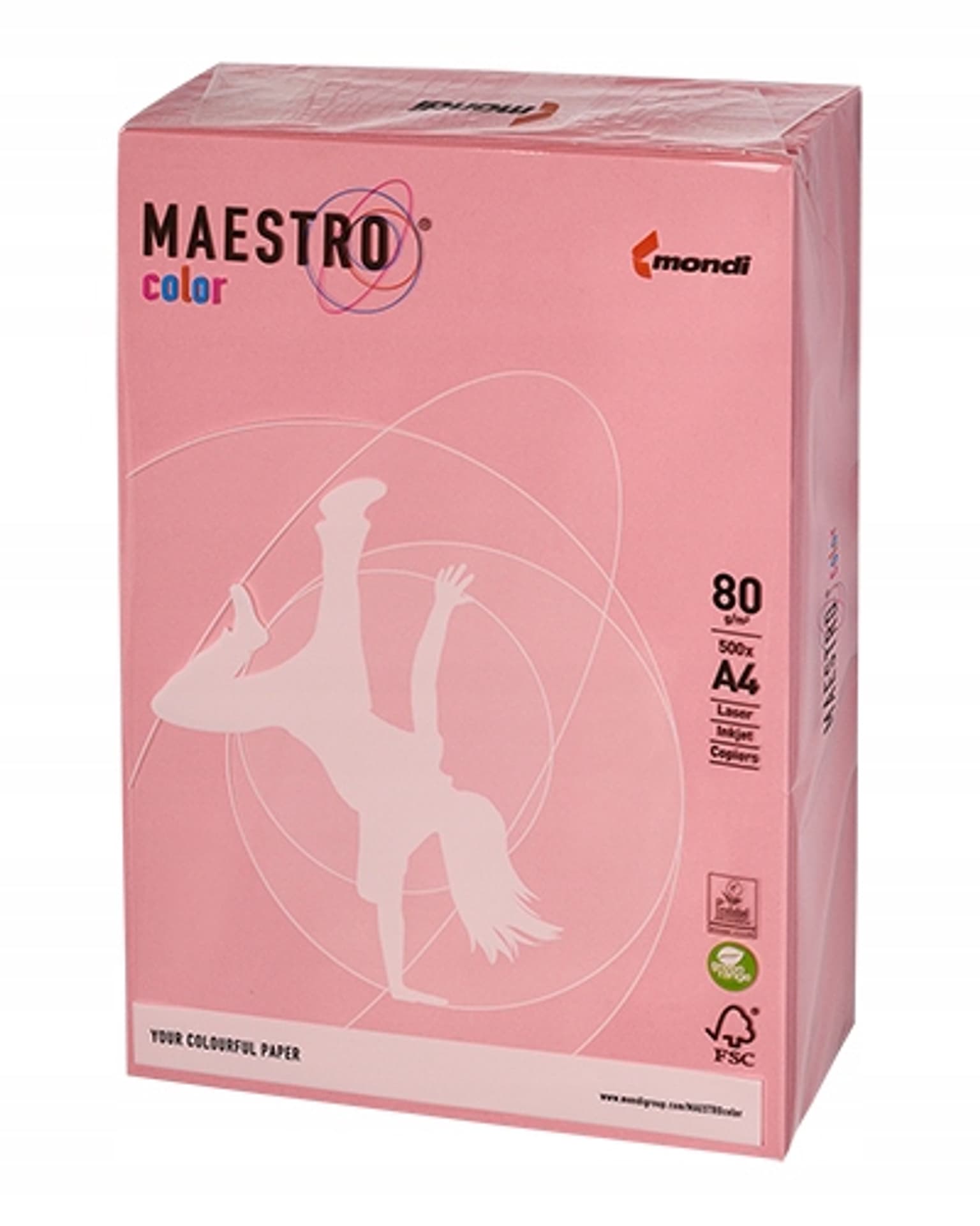 

Papier ksero A4 80g MAESTRO COLOR PI25 pastel różowy