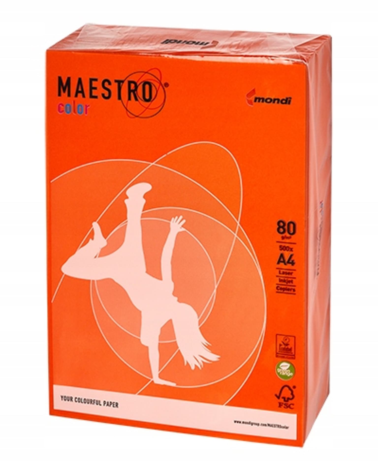 

Papier ksero A4 80g MAESTRO COLOR OR43 Intensywny pomarańczowy