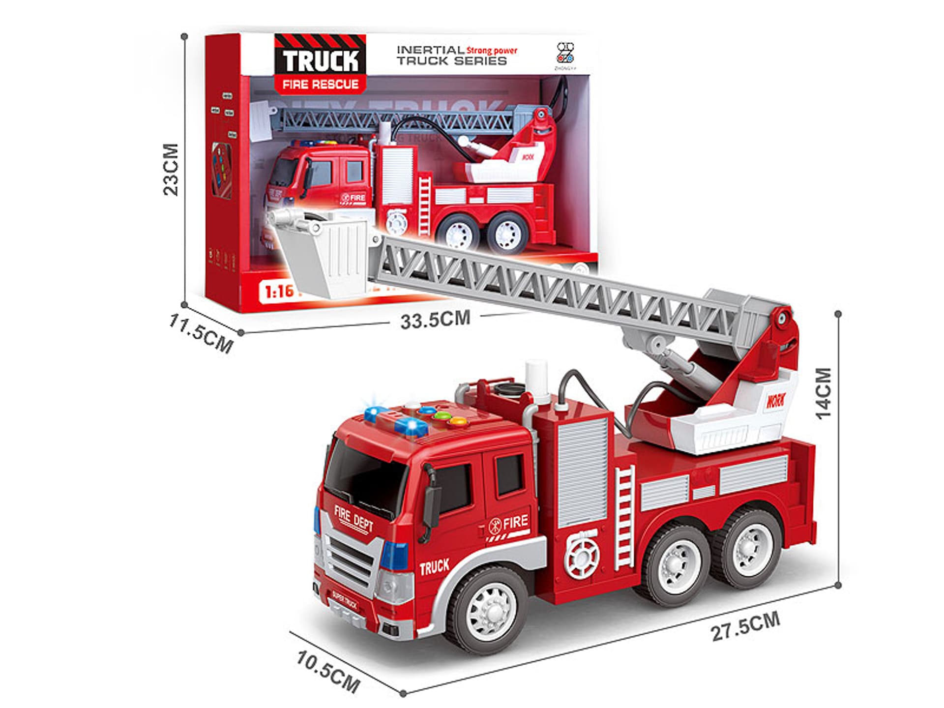 

AUTKO STRAŻACKIE 27,5 CM. ZE ŚWIATŁEM I DŹWIĘKIEM