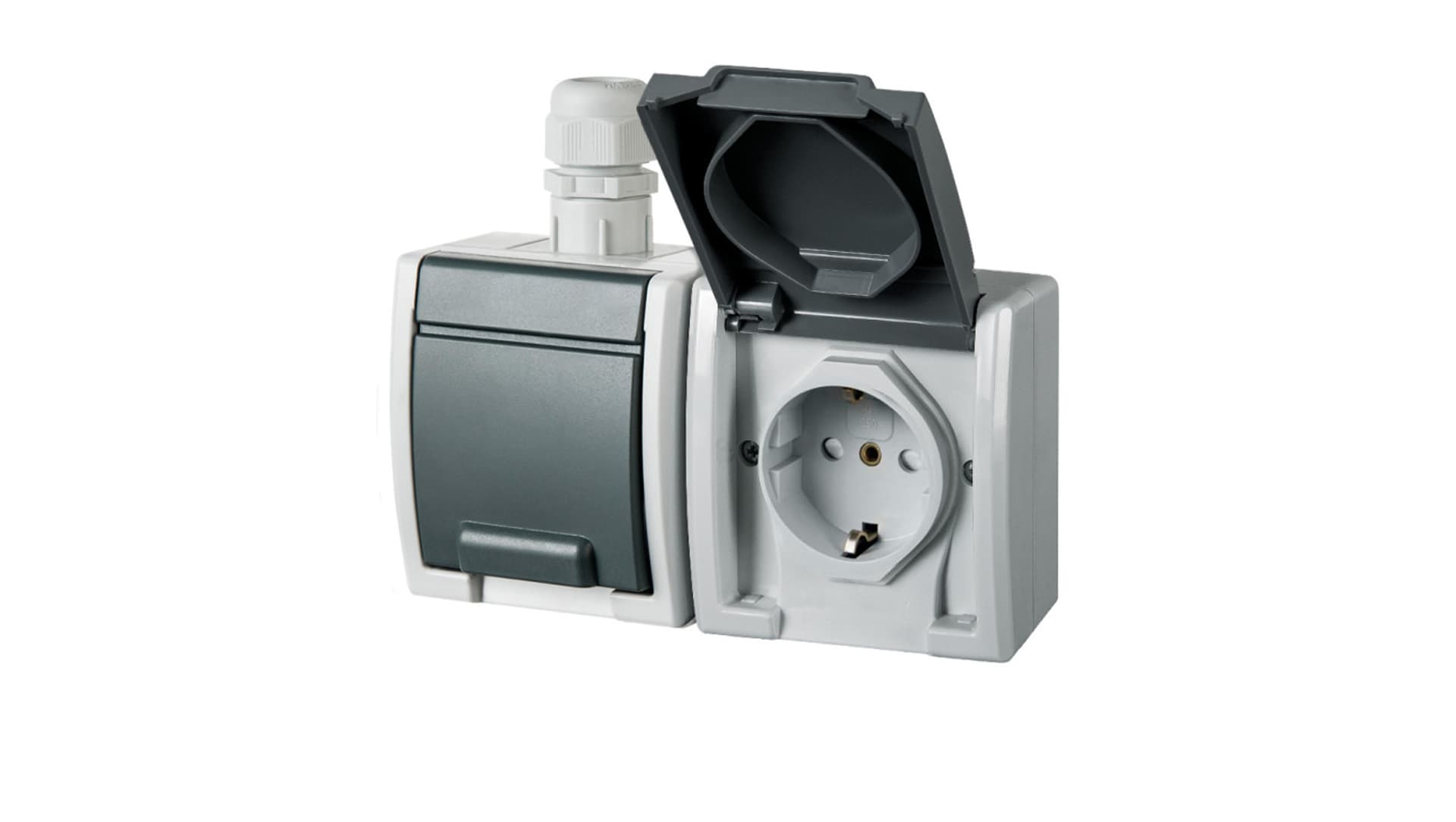 

AQUANT Gniazdo 2x2P+Z schuko IP65 1245-65