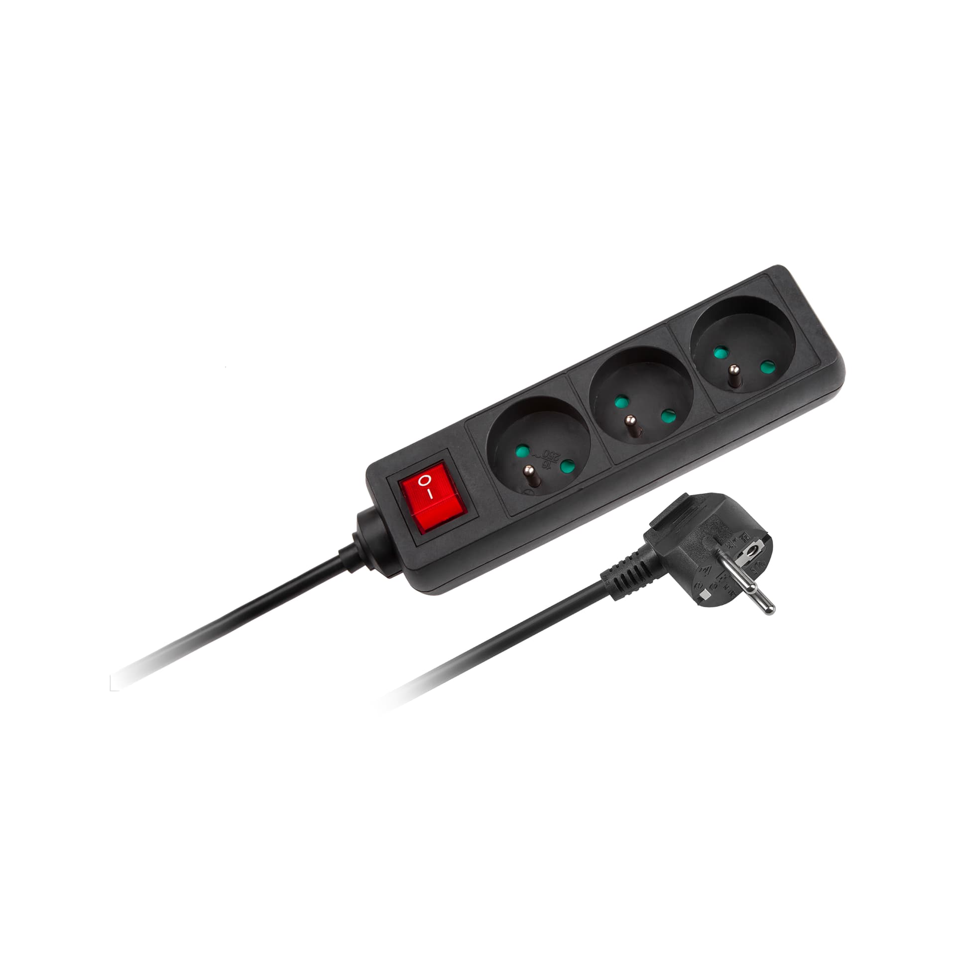 

URZ3197-3B Przedłużacz czarny Kemot z przełacznikiem 3 gniazda- 3m (,5mm