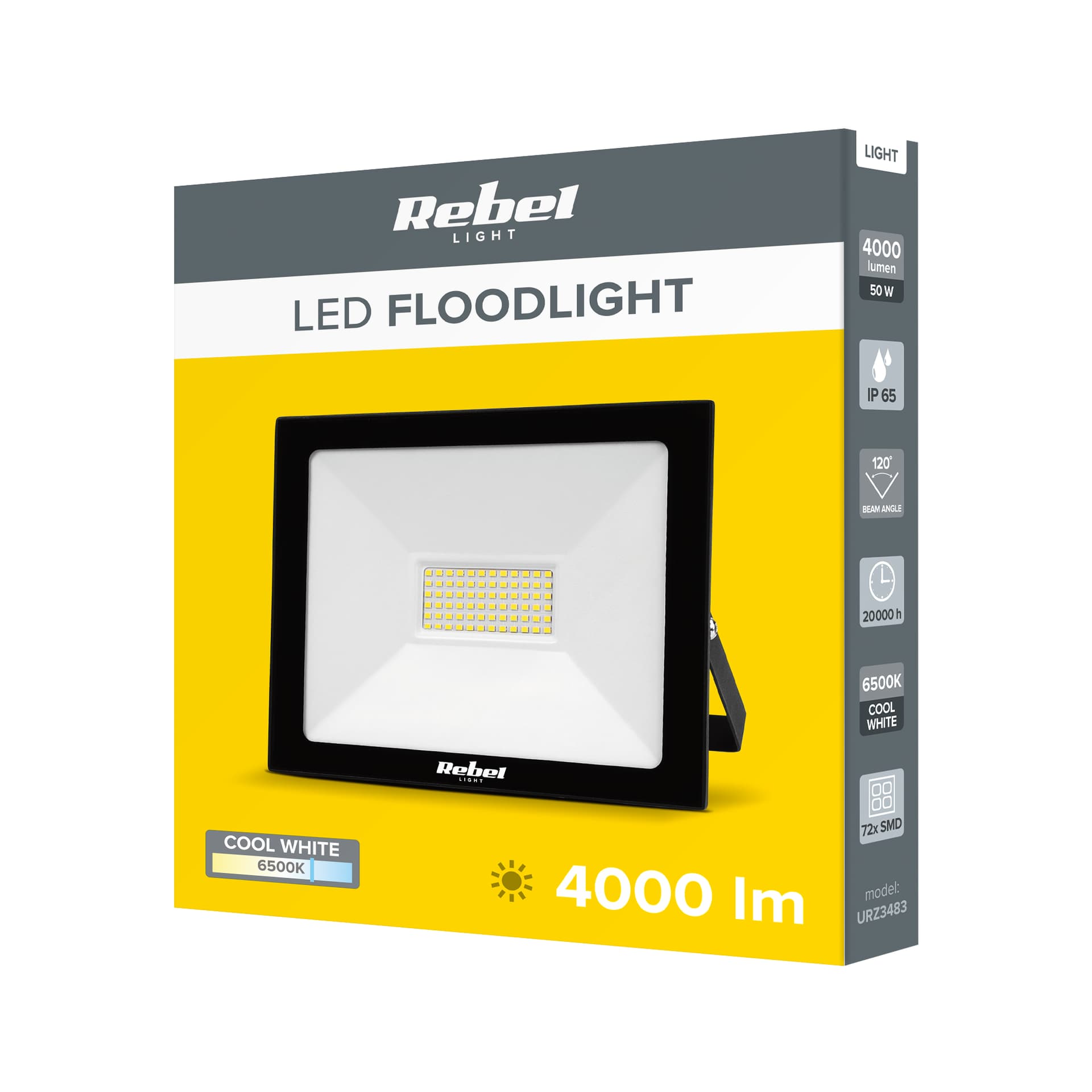

Reflektor LED Rebel 50W (84x2835), 6500K, 230V, 84x2835)/6500k/230