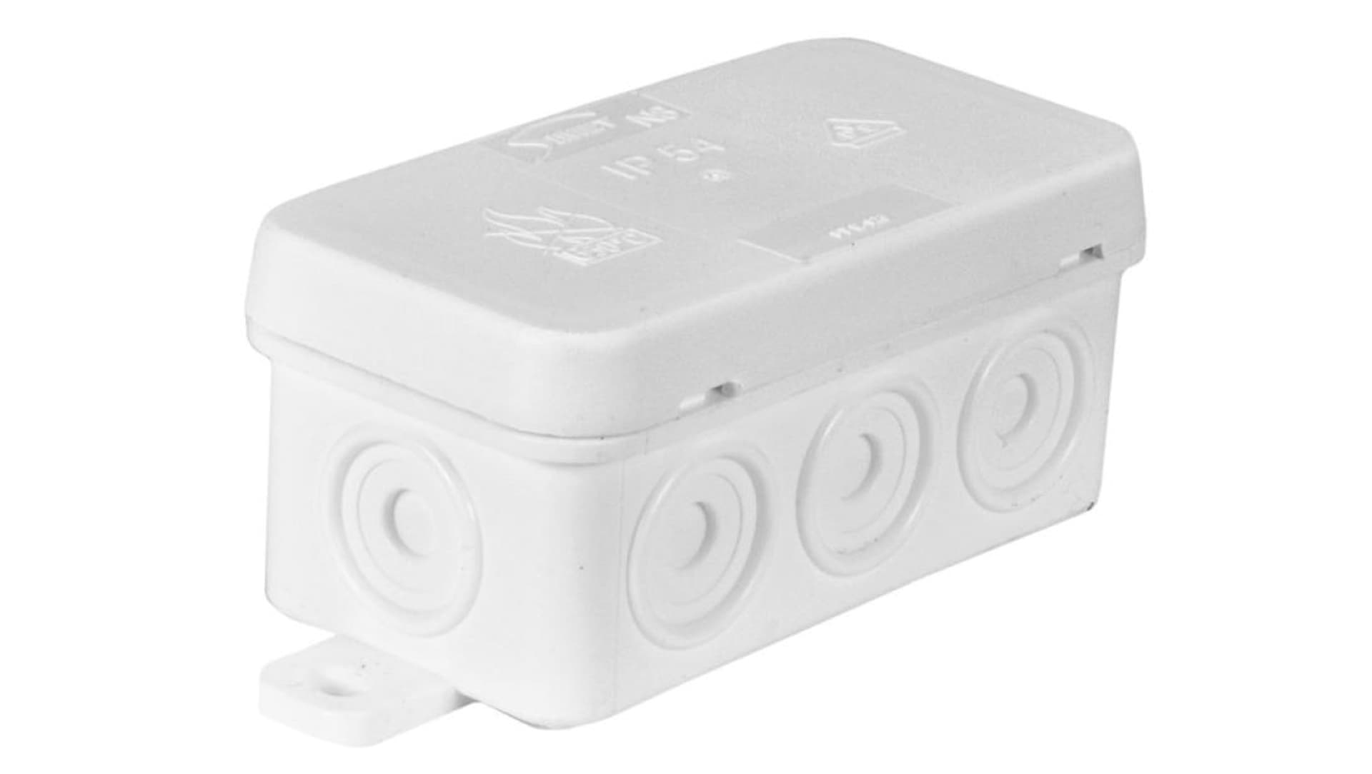 

Puszka n/t hermetyczna 85x45x39mm IP54 z dławnicą zintegrowaną biała N8 83008006