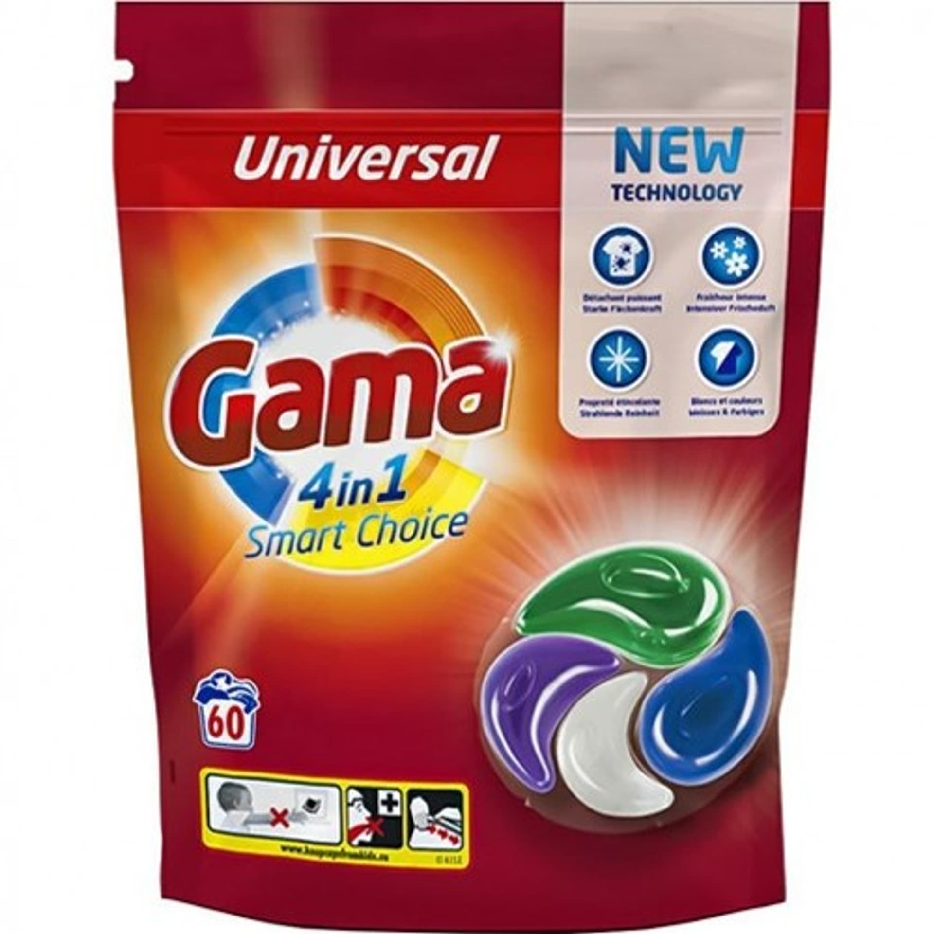 

GAMA kapsułki 4in1 60p uniwersal 1,3kg do prania
