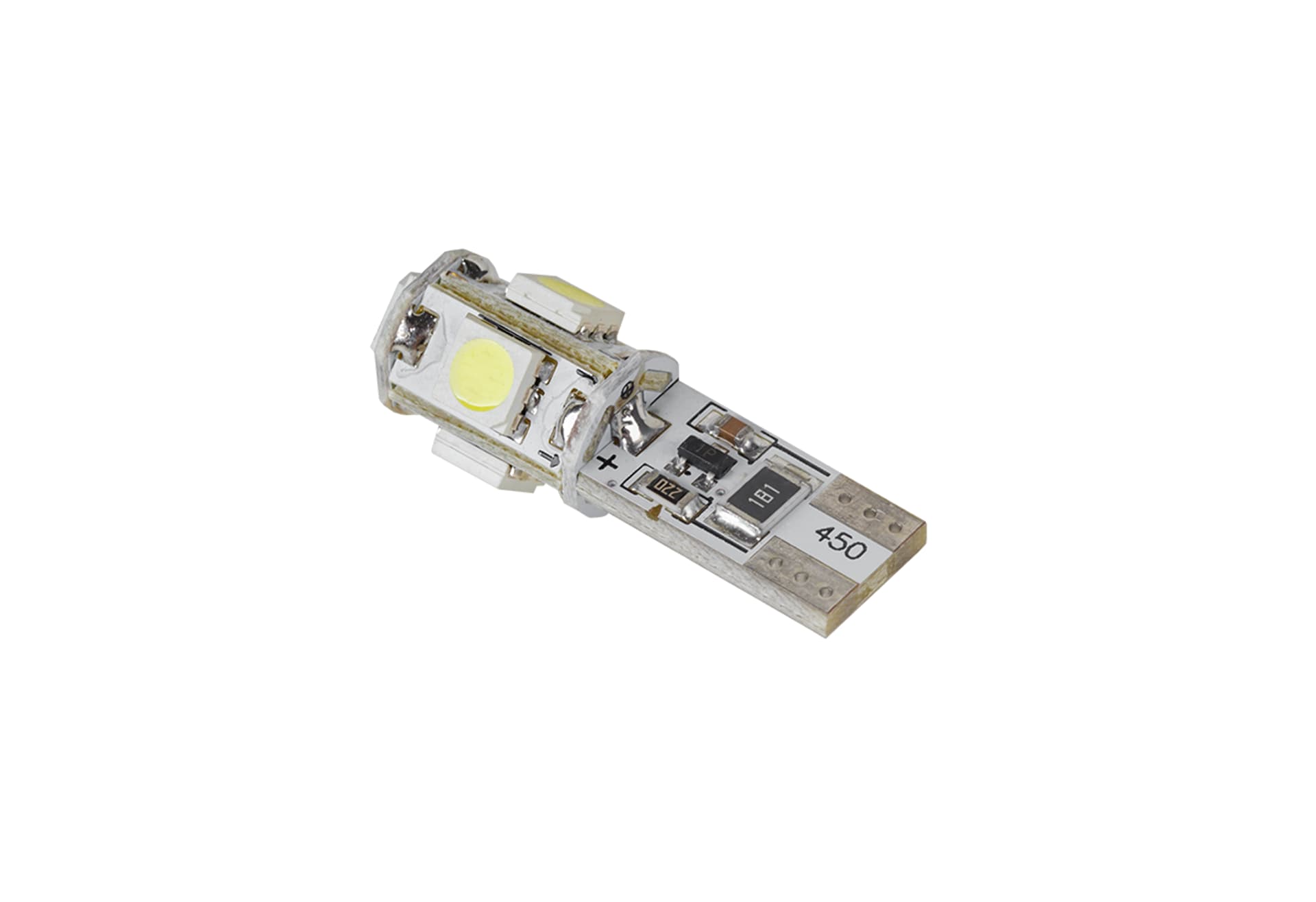 

Żarówka samochodowa LED T10 (Canbus) - 5x SMD5050, biała, Canbus) - 5x smd5050/biał