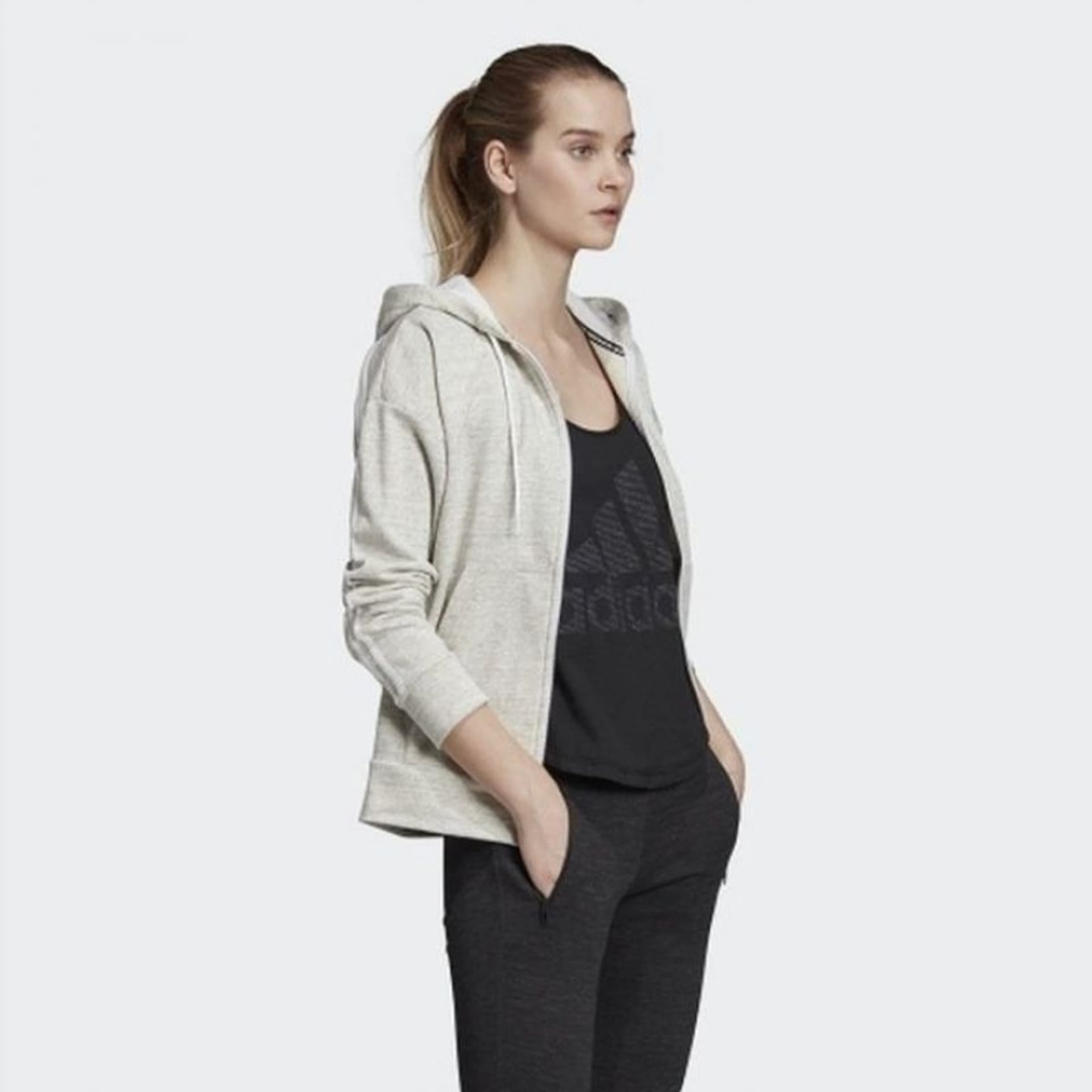 

Bluza adidas W Mh Hth Fz Hd W (kolor Szary/Srebrny, rozmiar L)