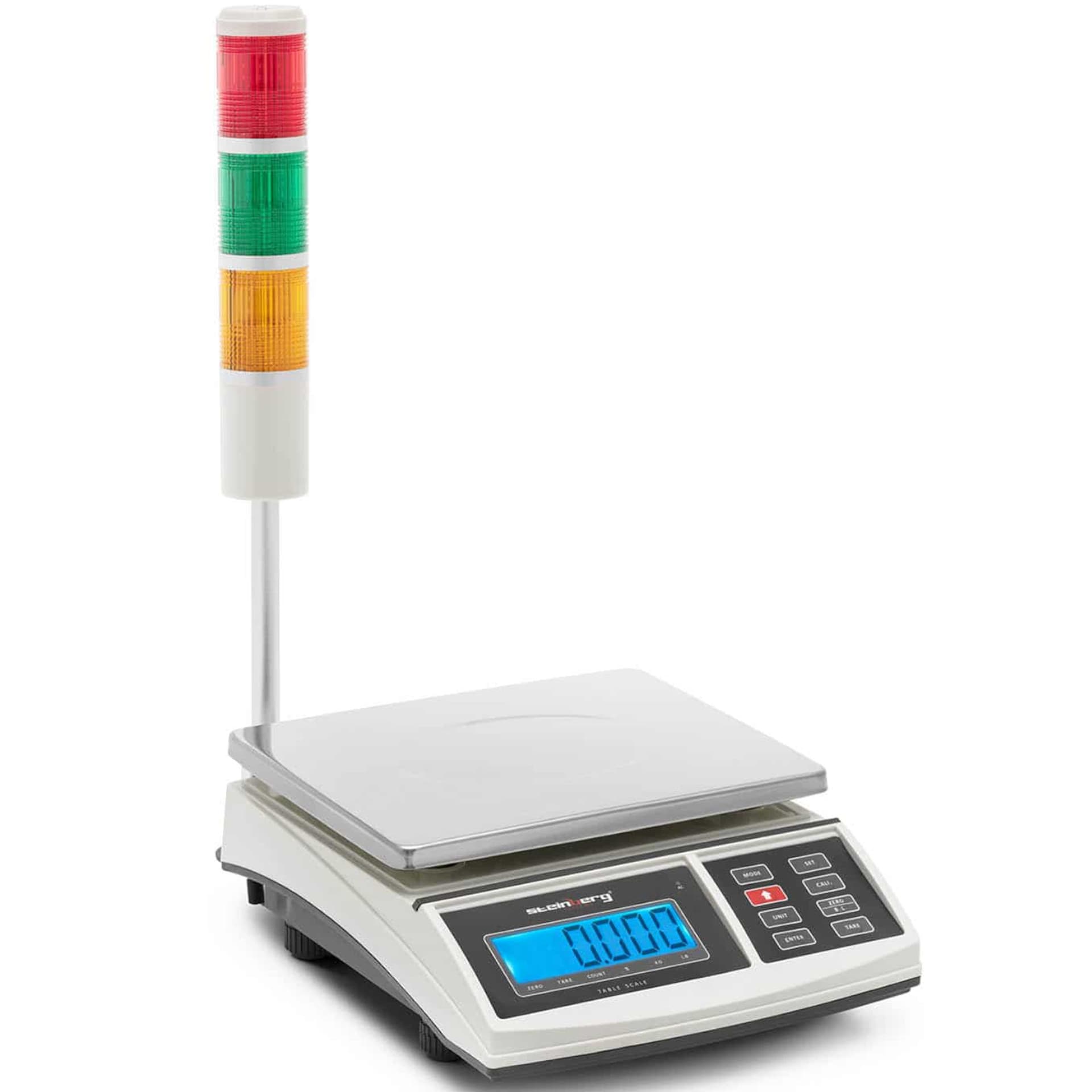 

Waga pocztowa z kolumną sygnalizacyjną świetlną LCD 3kg / 1g