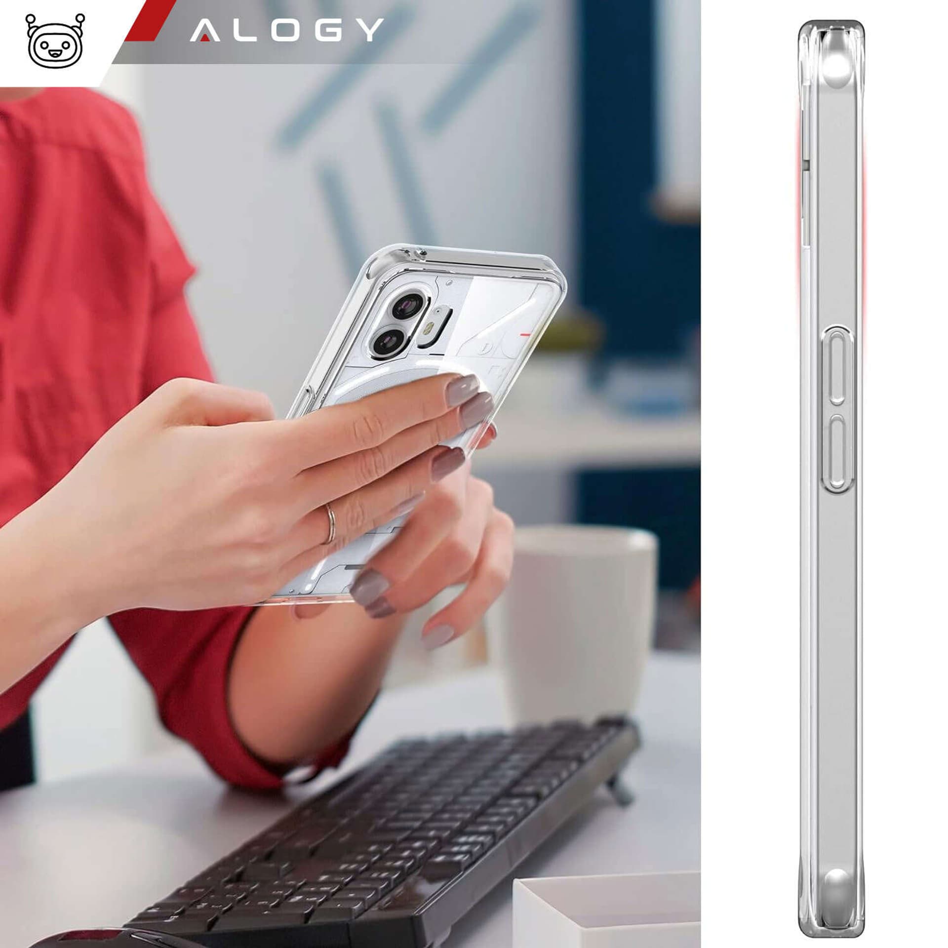 

Etui obudowa Hybrid Case do Nothing Phone 2 pokrowiec plecki Przezroczyste Alogy Super Crystal Clear