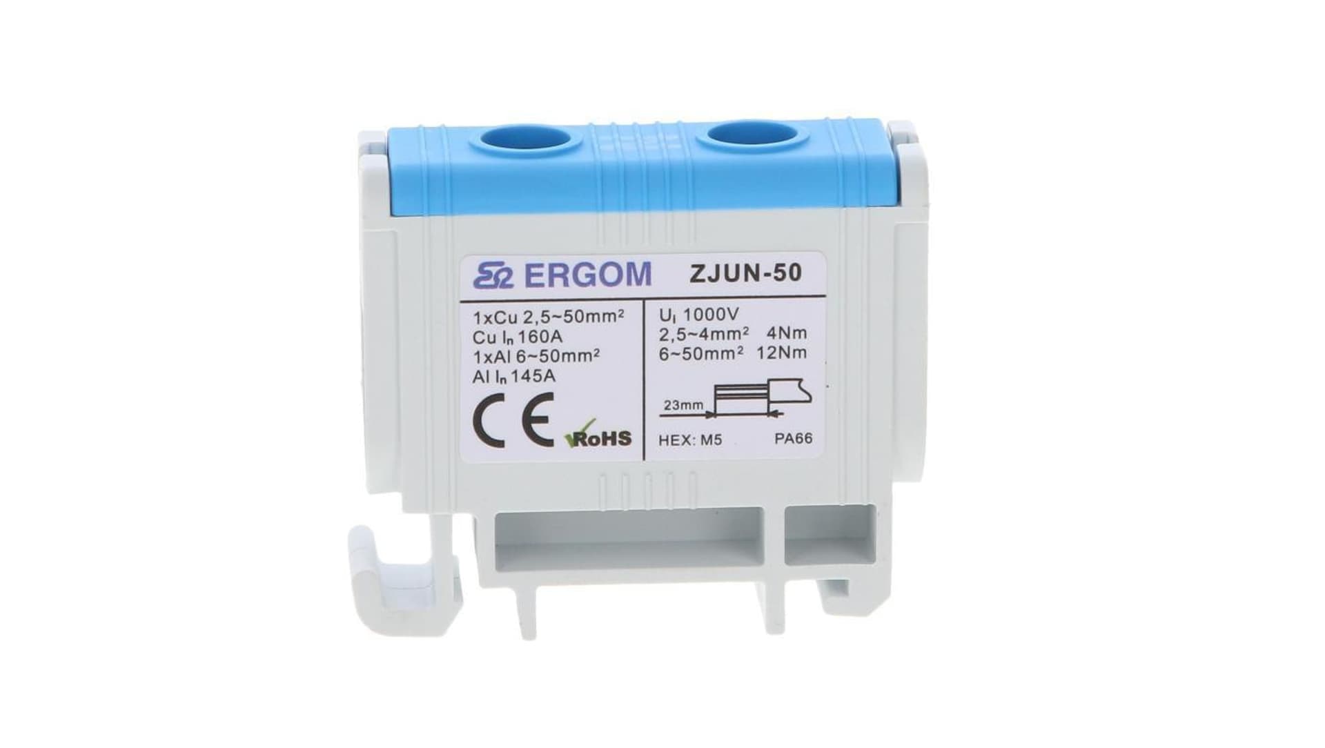 

Złączka szynowa 1-torowa ZJUN-50/BL 50mm2 niebieska R34RR-07010002703