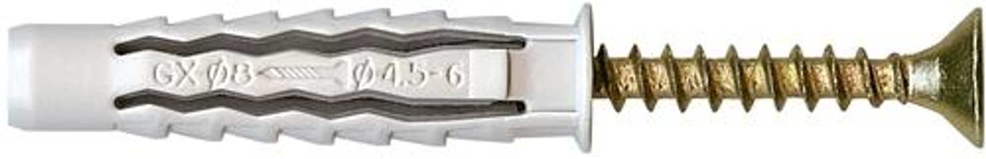 

DYBEL UNIWERSALNY ŁEB Z NACIĘCIEM KRZYŻOWYM GXK 8/60MM