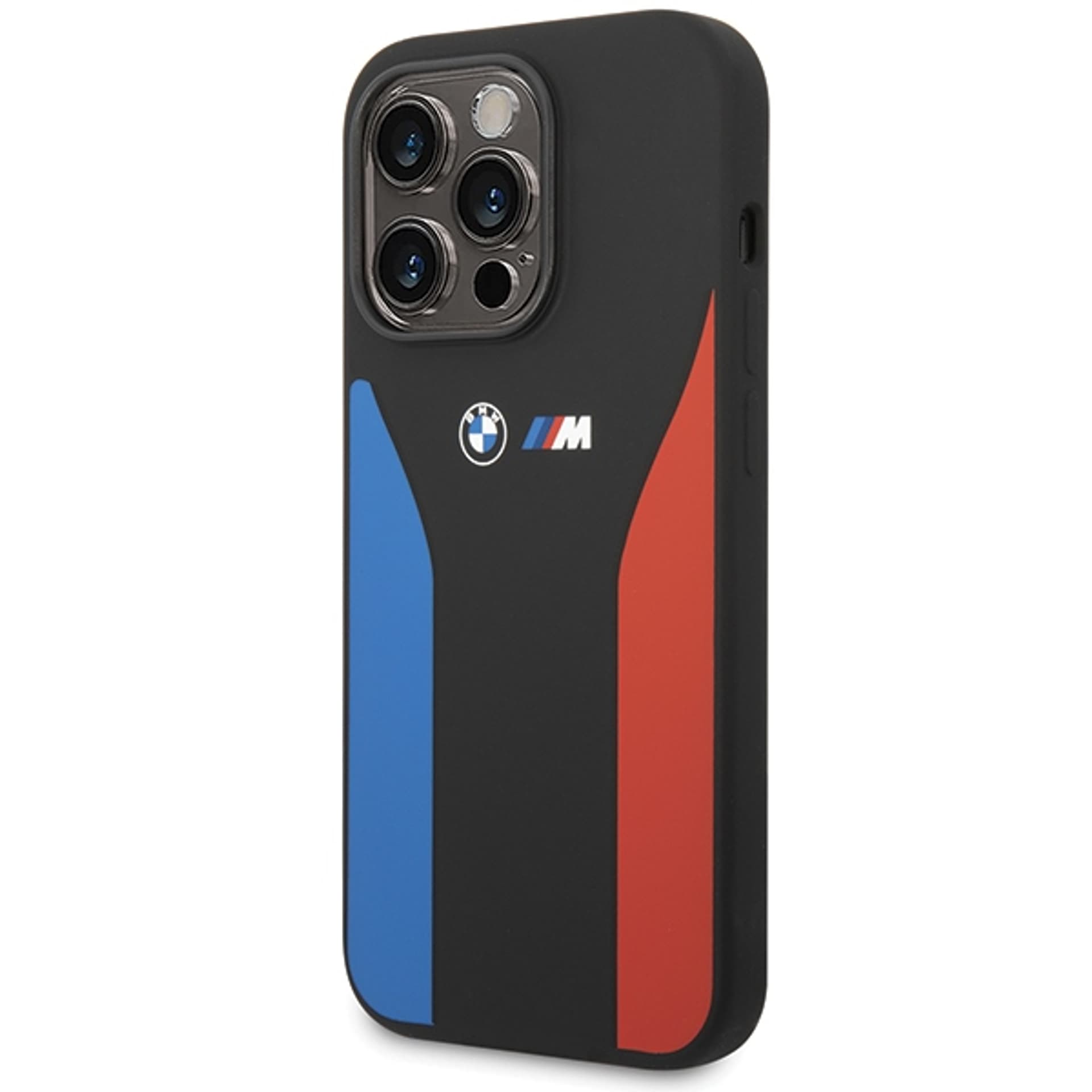 

BMW BMHCP15L22SCSK iPhone 15 Pro 6.1" czarny/black Silicone Blue&Red Stripes M Collection