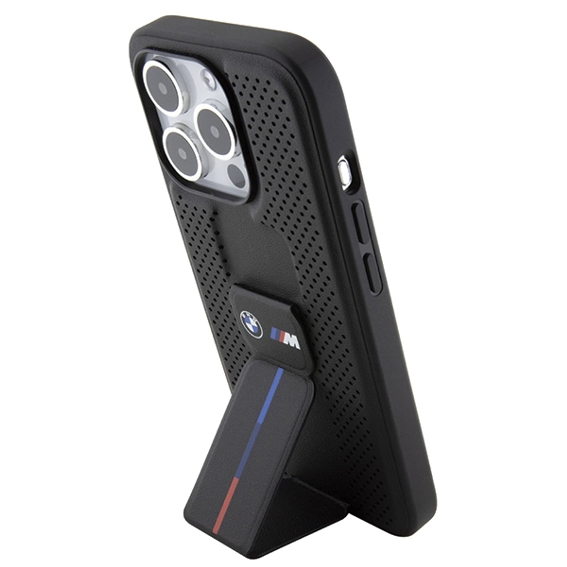 

BMW BMHCP15XGSPPRK iPhone 15 Pro Max 6.7" czarny/black hardcase Grip Stand Smooth & Perforated