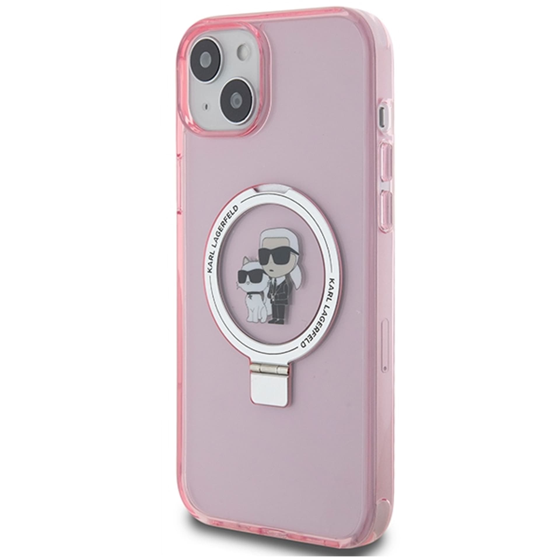 

Karl Lagerfeld KLHMP15MHMRSKCP iPhone 15 Plus 6.7" różowy/pink hardcase Ring Stand Karl&Choupettte MagSafe