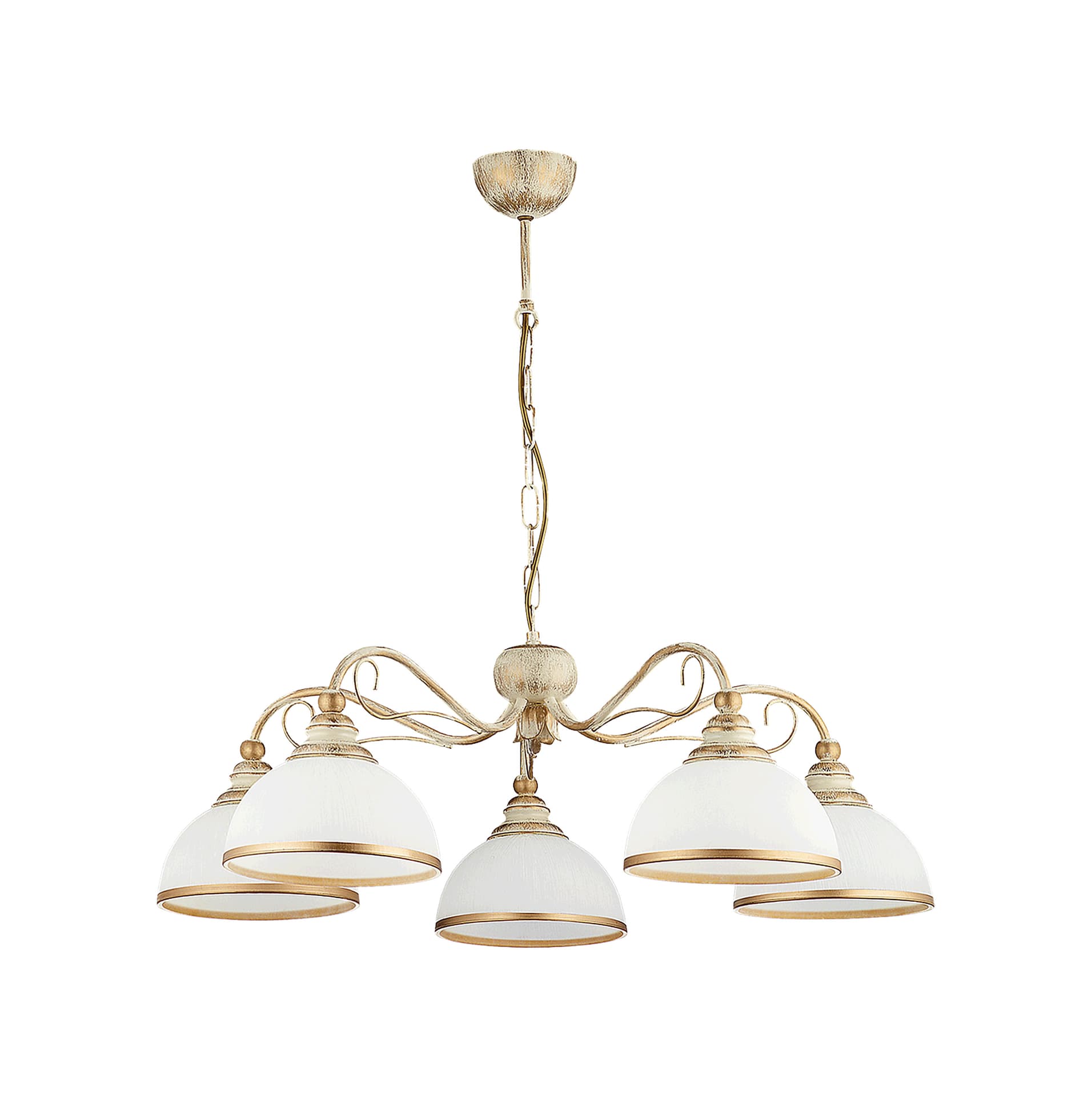 

LARISA 5P, lampa wisząca, 5xE27, max 5x60W, metal, ecrie, klosz szklany