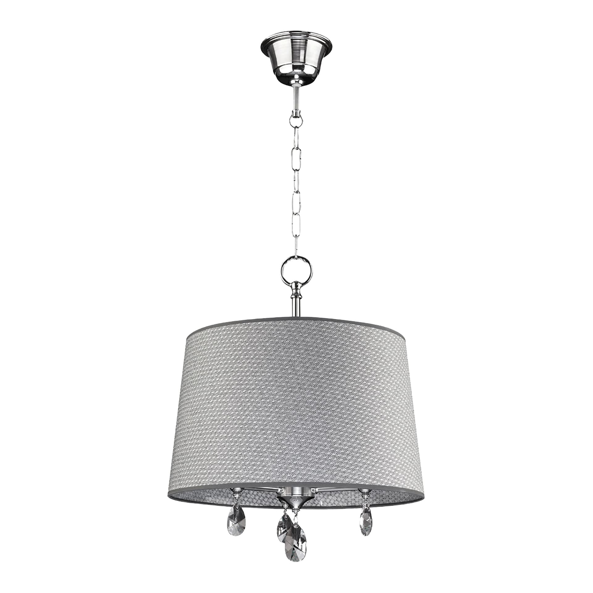 

ACHAJA 3P, lampa wisząca, 3xE27, max. 3x60W, metal, chrom, abażur szary duży