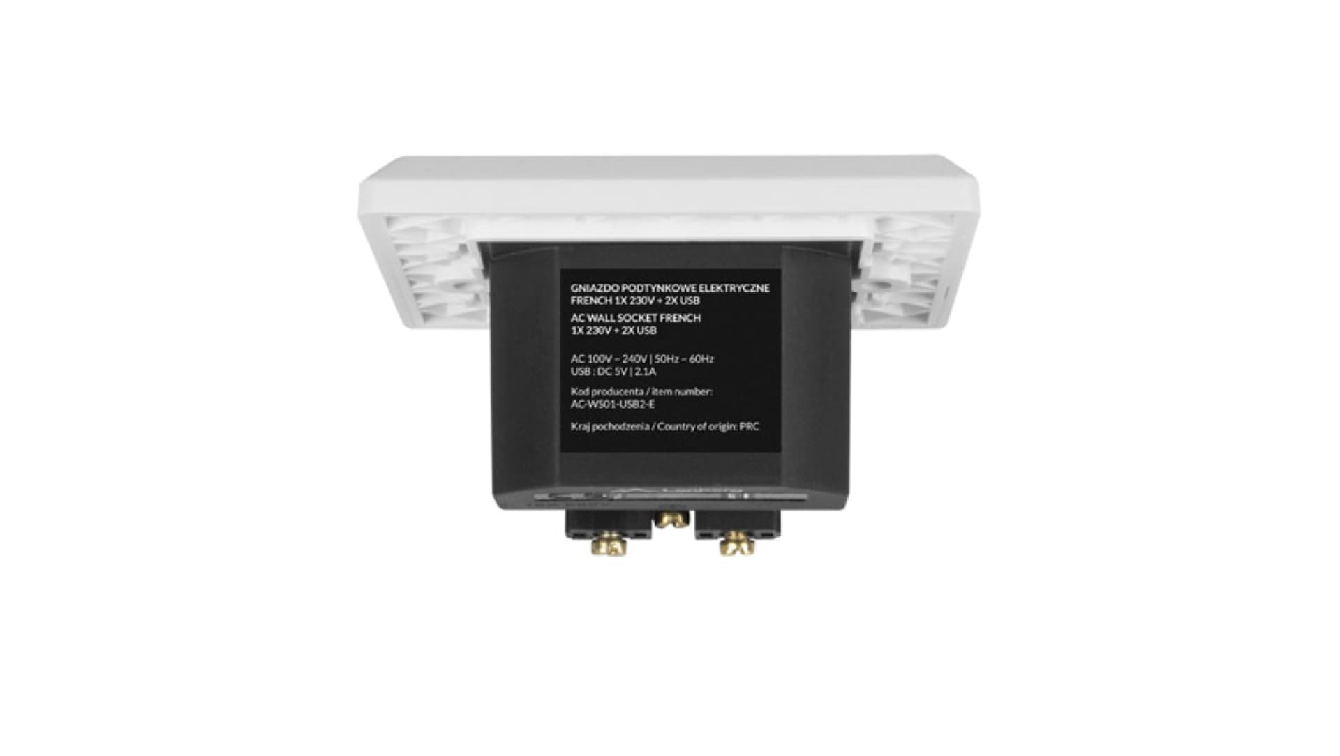 

Gniazdo pojedyncze z/u + 2x USB 2.1A białe